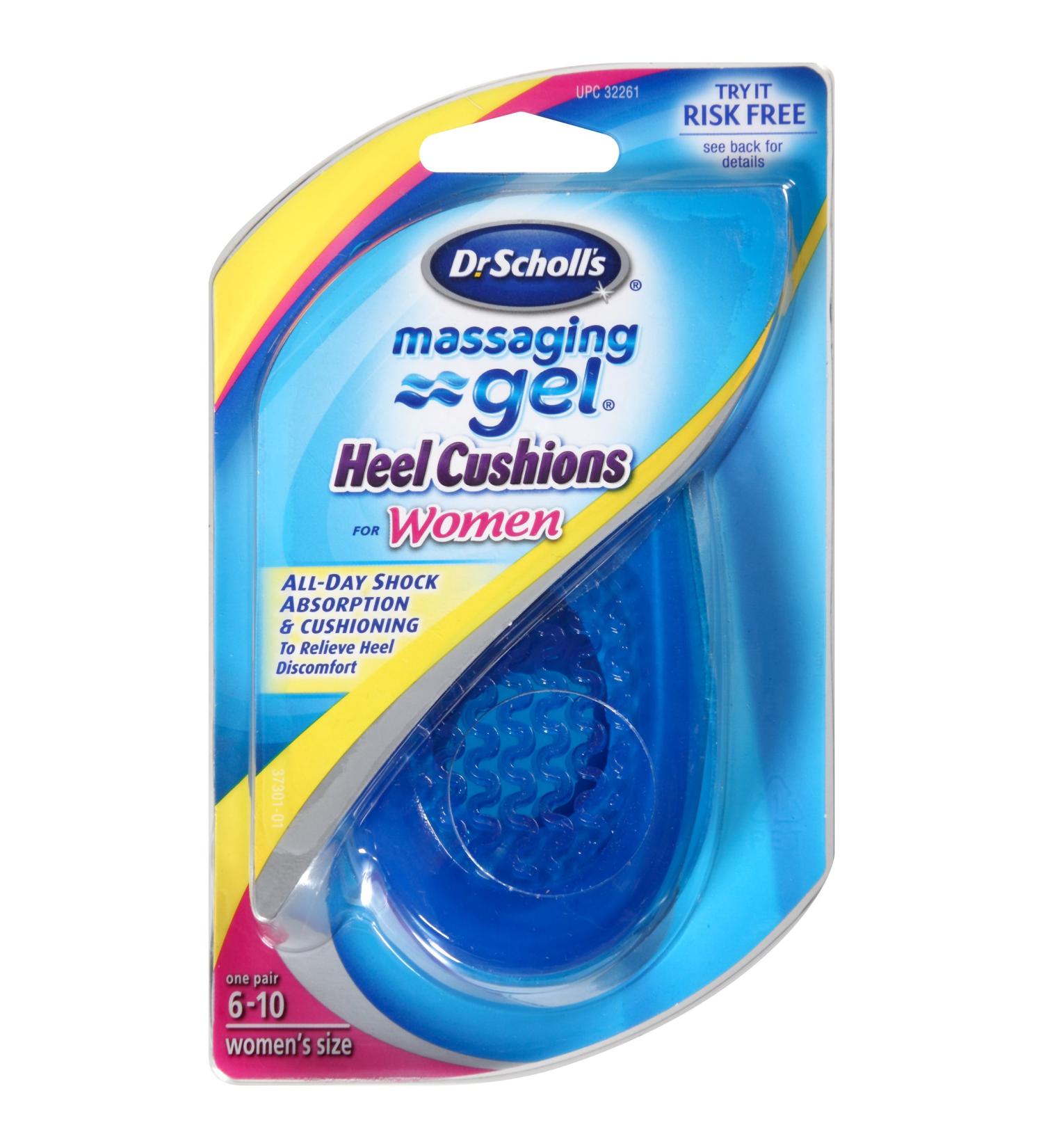 Dr. Scholl's Women's Massaging Gel Heel Cushions - 1 Pair | Comfortable Heel Support - Buy Online on GoSupps.com