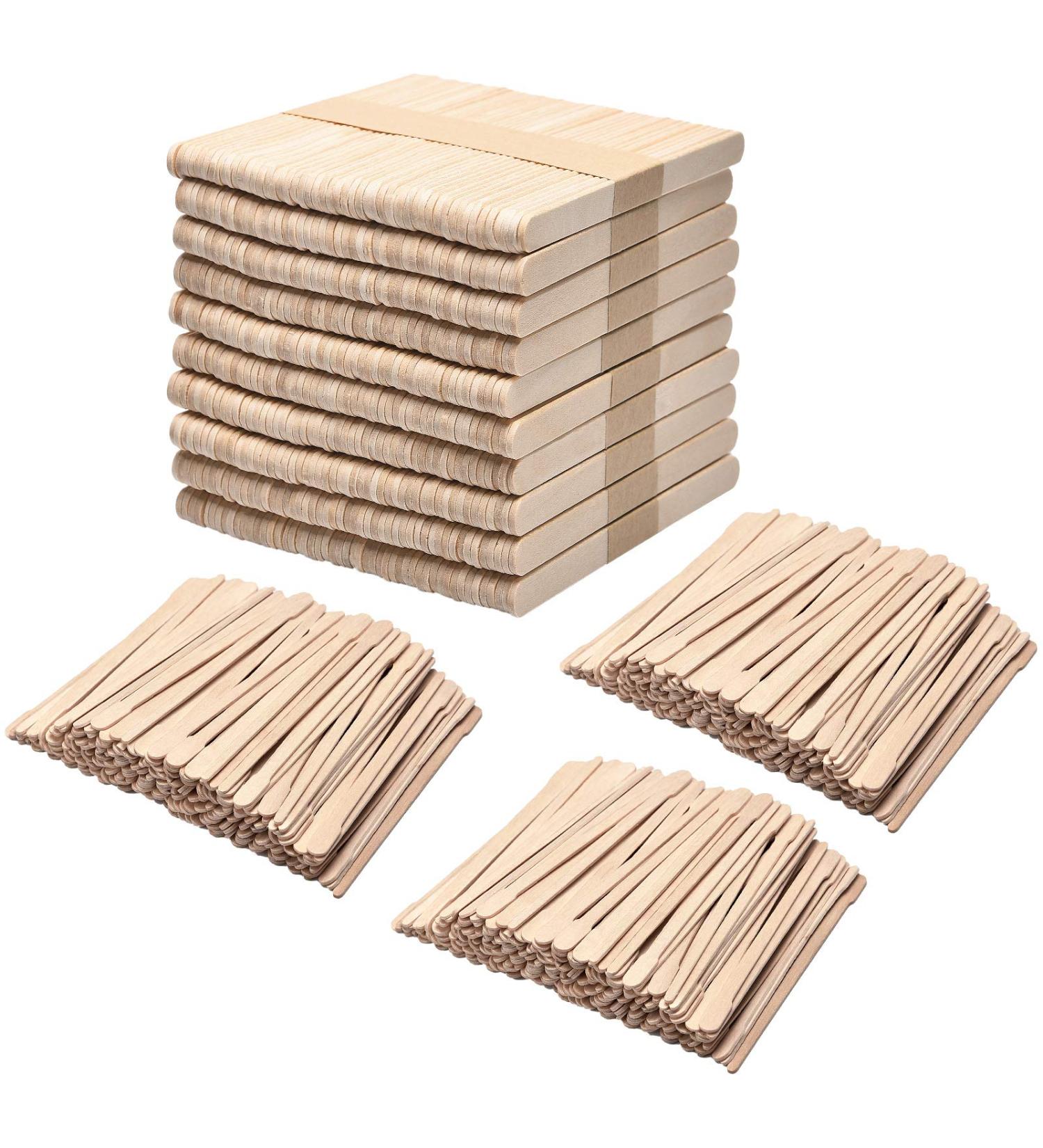 1000-Piece Wood Wax Sticks Set for Hair Removal - Includes 500 Large Eyebrow & 500 Small Facial Applicator Sticks - Buy Online on GoSupps.com