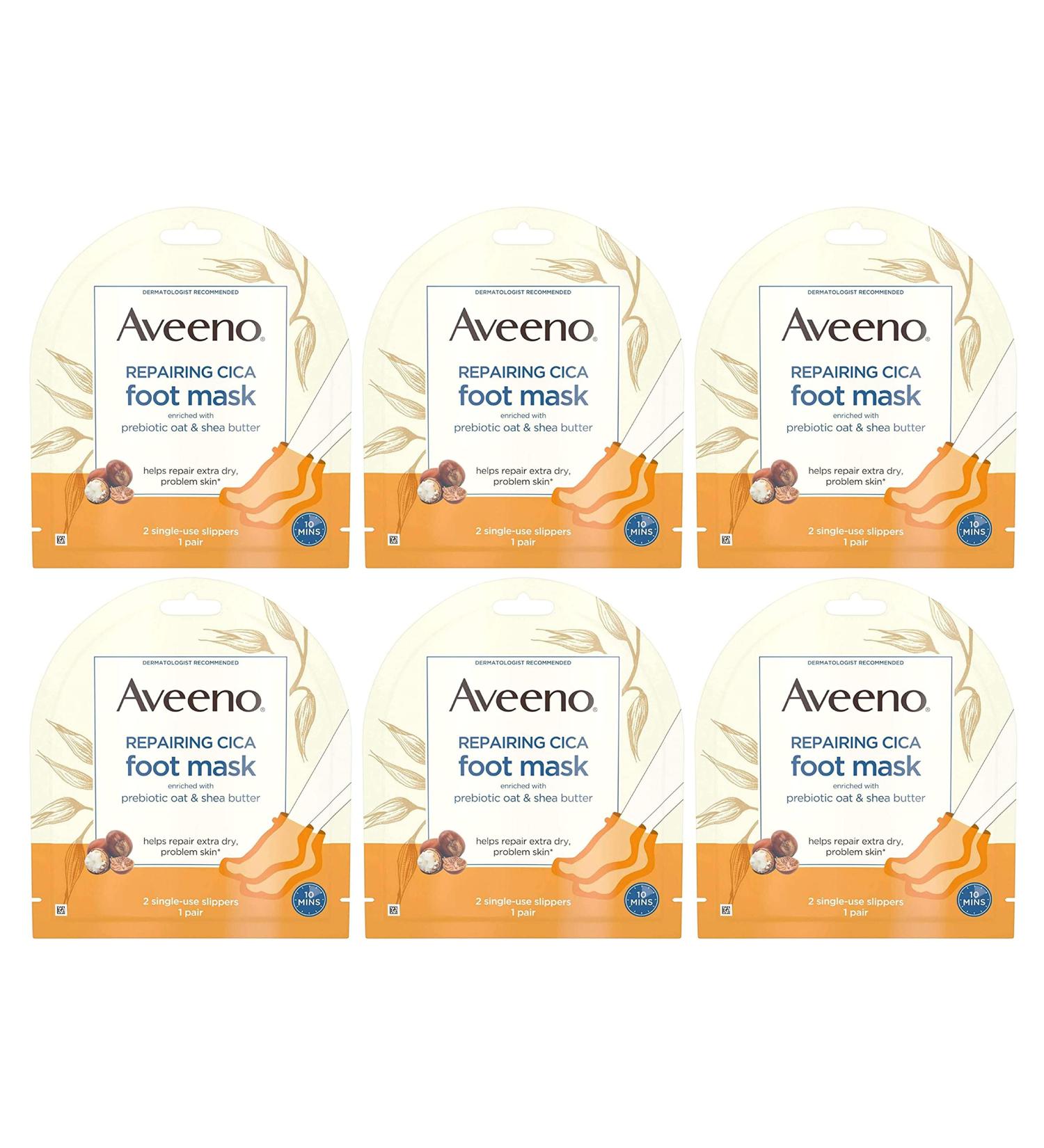 Aveeno Repairing Cica Foot Mask - 2 Single-Use Slippers for Soft, Nourished Feet - Buy Online on GoSupps.com