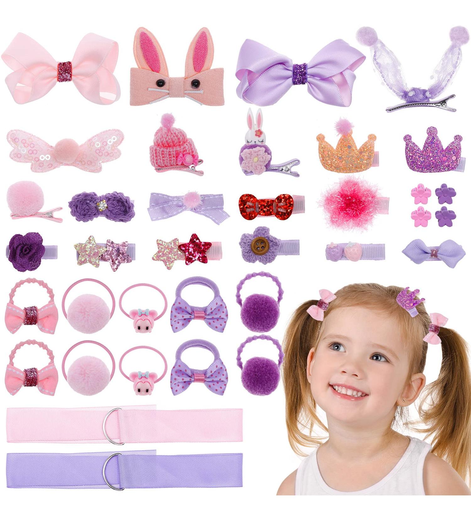 Shop Melliex 36-Piece Hair Clip Set for Girls | Cute Baby Hairpins in Pink & Purple | Ideal for Children s Haircuts & Hairstyles - Buy Online on GoSupps.com
