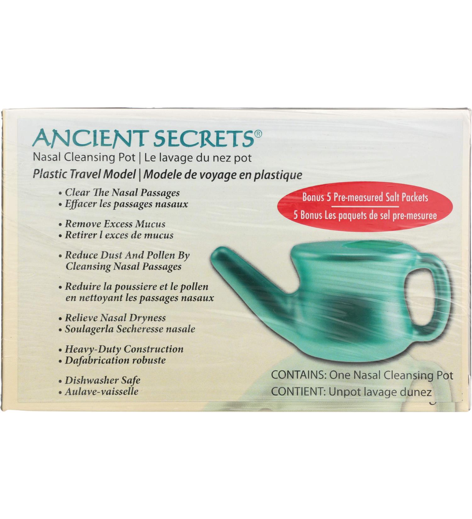 Travel-Friendly Ancient Secrets Nasal Cleansing Pot - Plastic Model Box - Buy Online on GoSupps.com