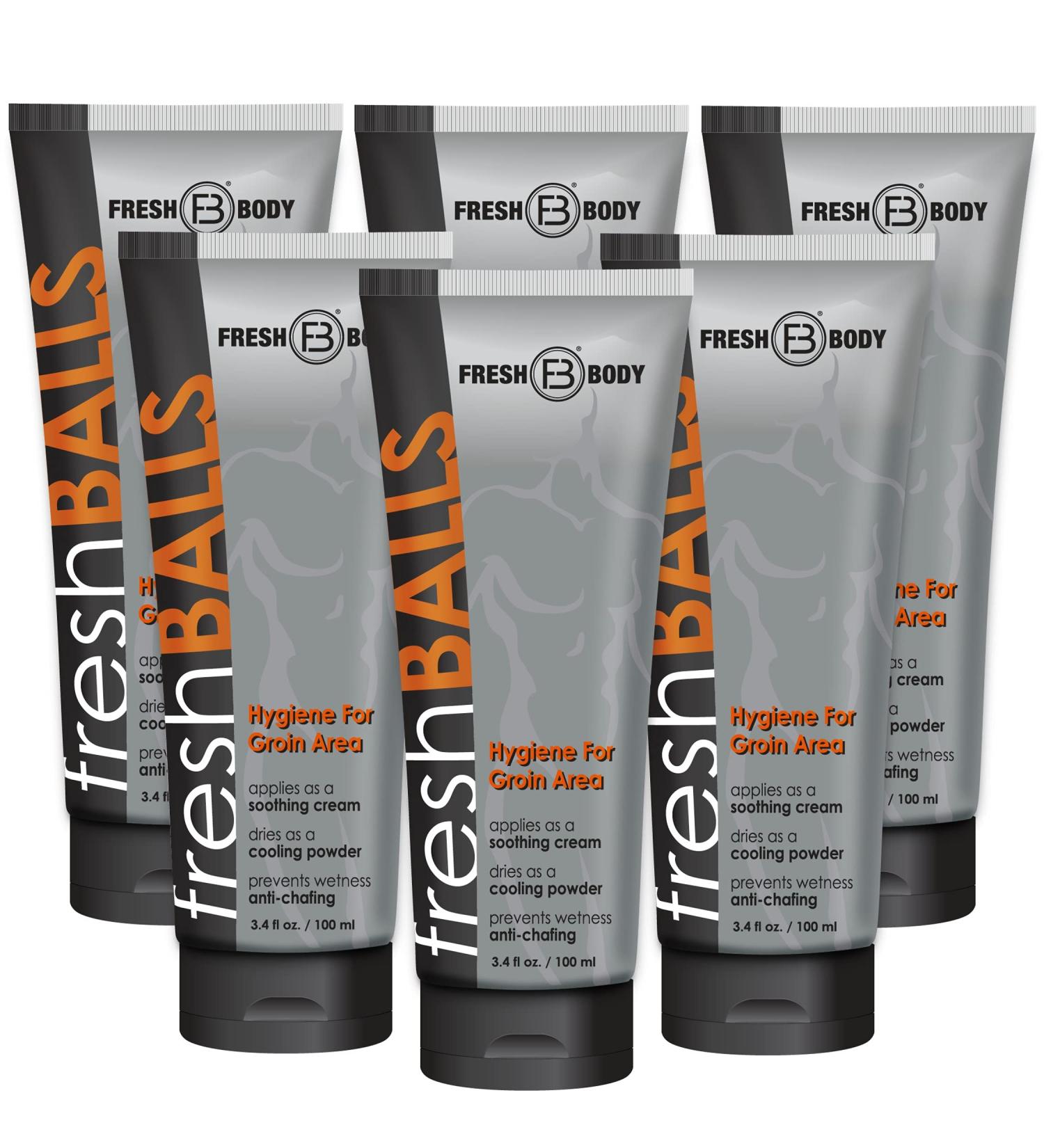 Fresh Body FB - Fresh Balls Lotion 3.4 fl oz (6 Pack) | Men's Anti-Chafing Cream for Groin Hygiene - Buy Online on GoSupps.com