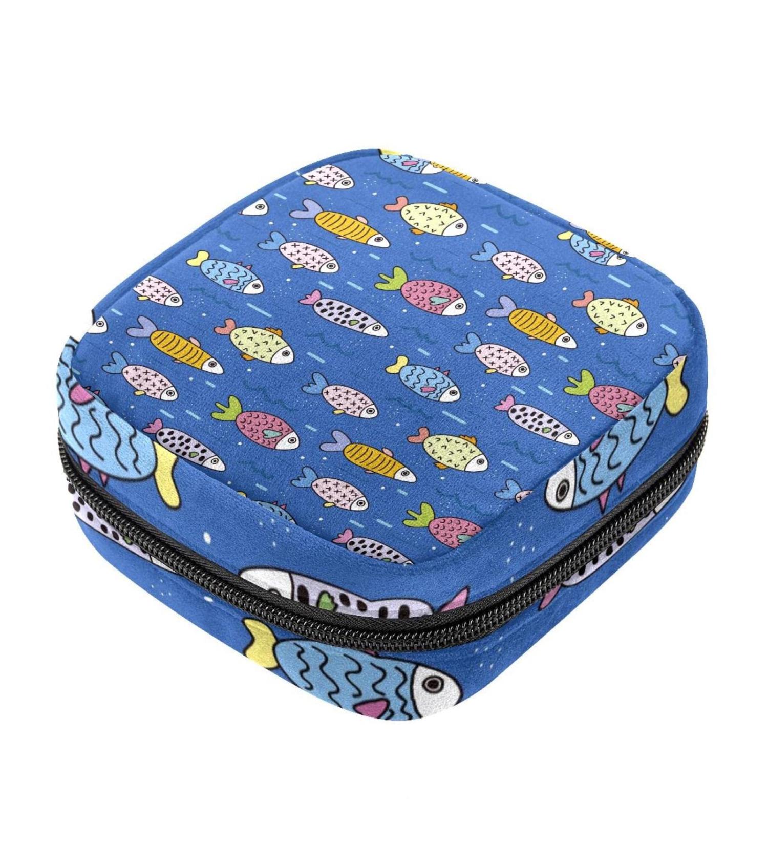 Fish Sanitary Napkin Storage Bags Period Bag for Teen Girls Pad Bags for Period for School Sanitary Pouch for Feminine Products Fish Sanitary Pad Storage Bag with Zipper for Teen Girls Women Ladies Multicoloured 03 - Buy Online on GoSupps.com