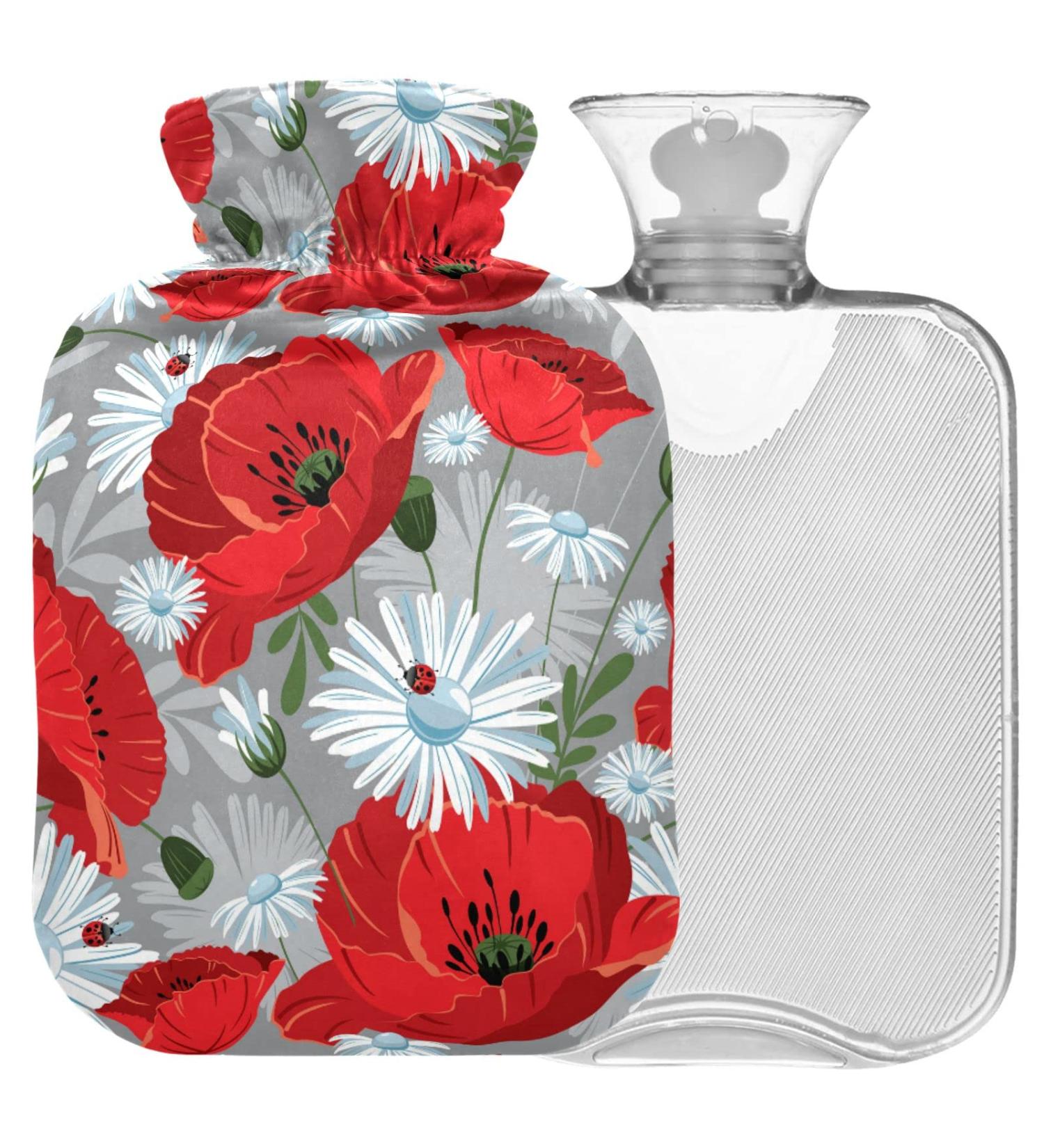 Naanle 2L Hot Water Bottle with Floral Cover - Menstrual Cramps Pain Relief & Heat Therapy - Buy Online on GoSupps.com