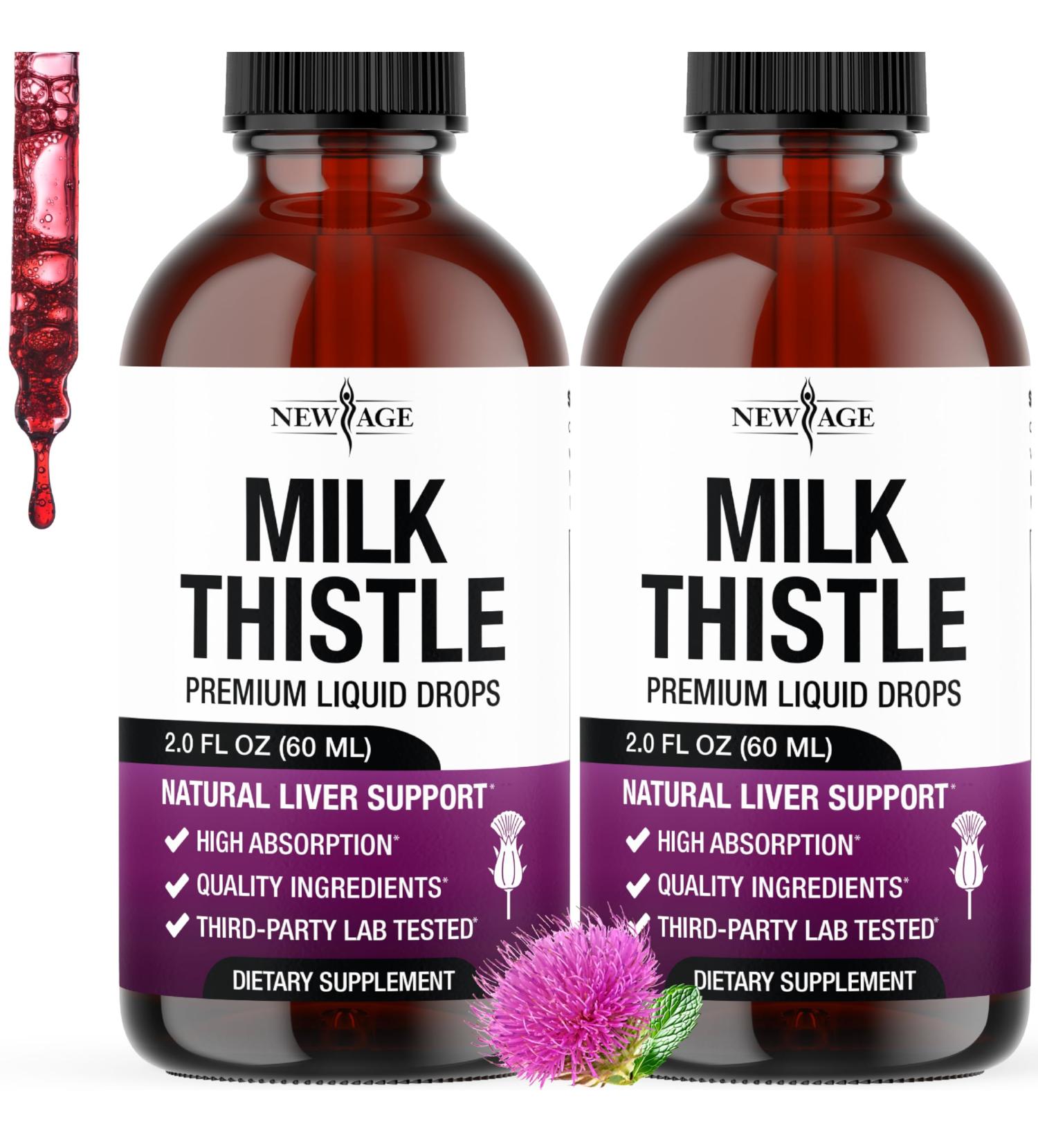 Milk Thistle Liquid Drops All Natural Milk Thistle Extract with Silymarin High Absorption Non-GMO Gluten-Free 4 oz - Buy Online on GoSupps.com