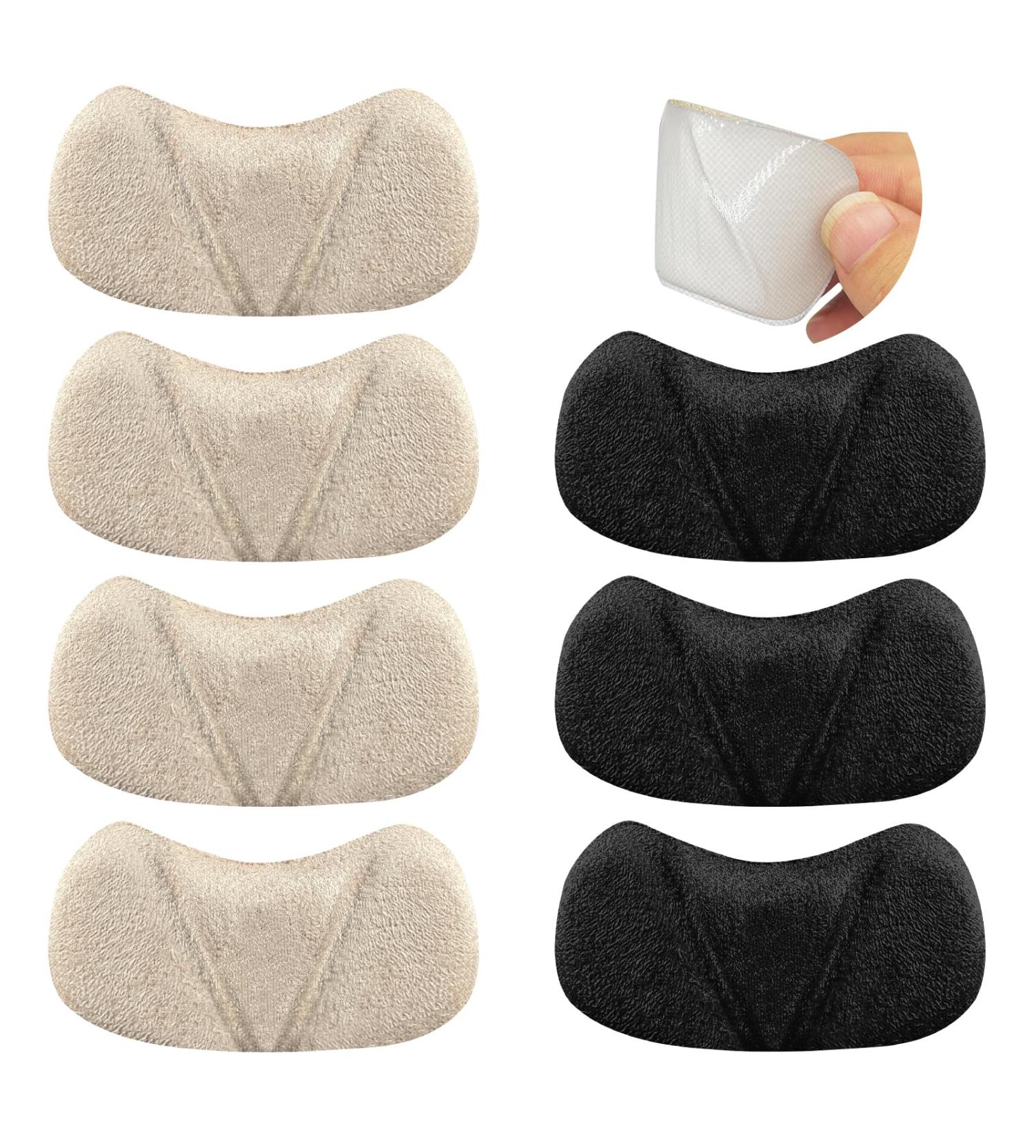 Heel Pads for Women | Gel Heel Inserts & Grips | Comfort & Pain Relief for Loose Shoes (4 Pairs) - 2 Beige + 2 Black - Buy Online on GoSupps.com