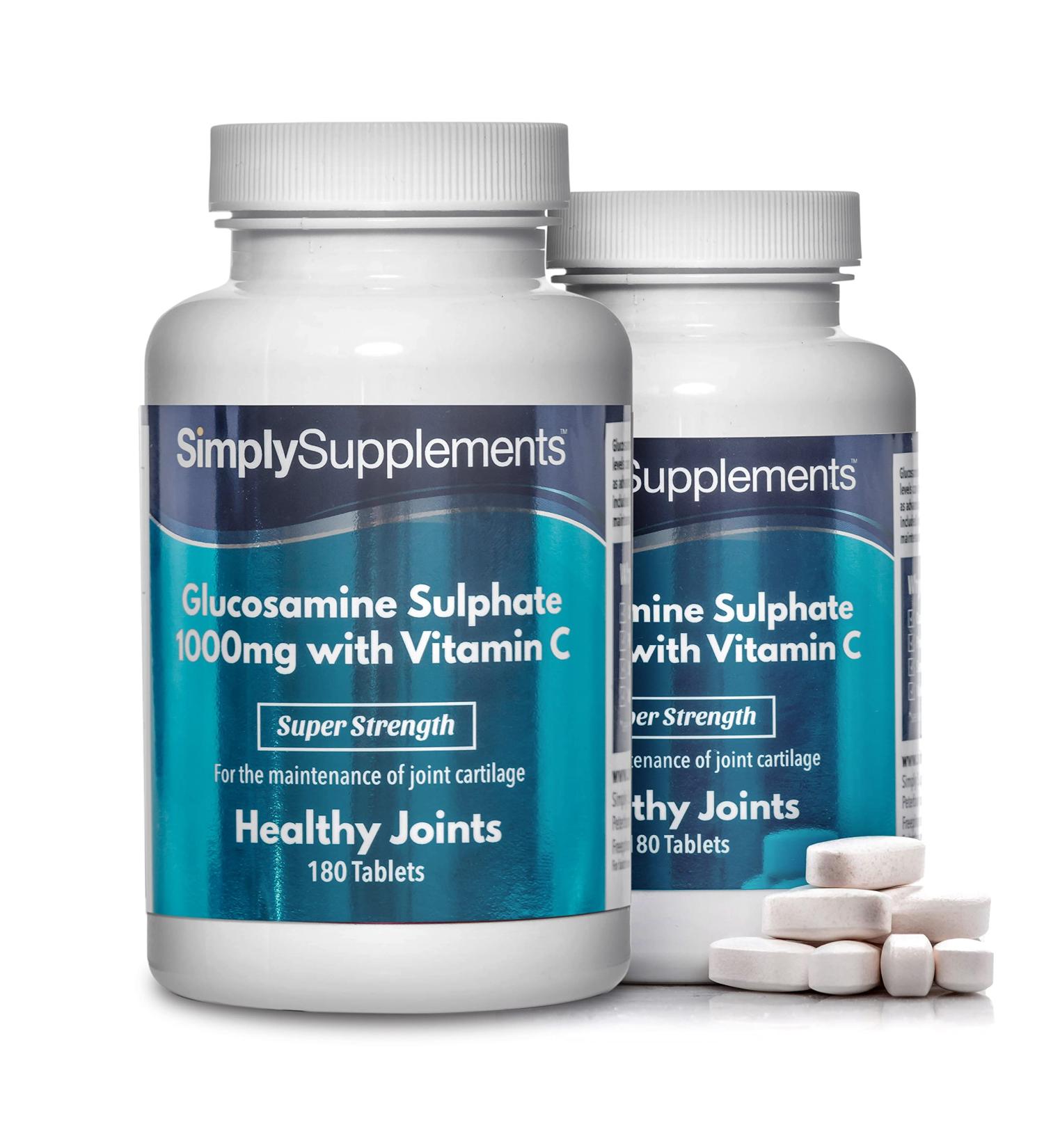 Premium Glucosamine 1000mg with Vitamin C | 360 Tablets | Made in UK - Buy Online on GoSupps.com