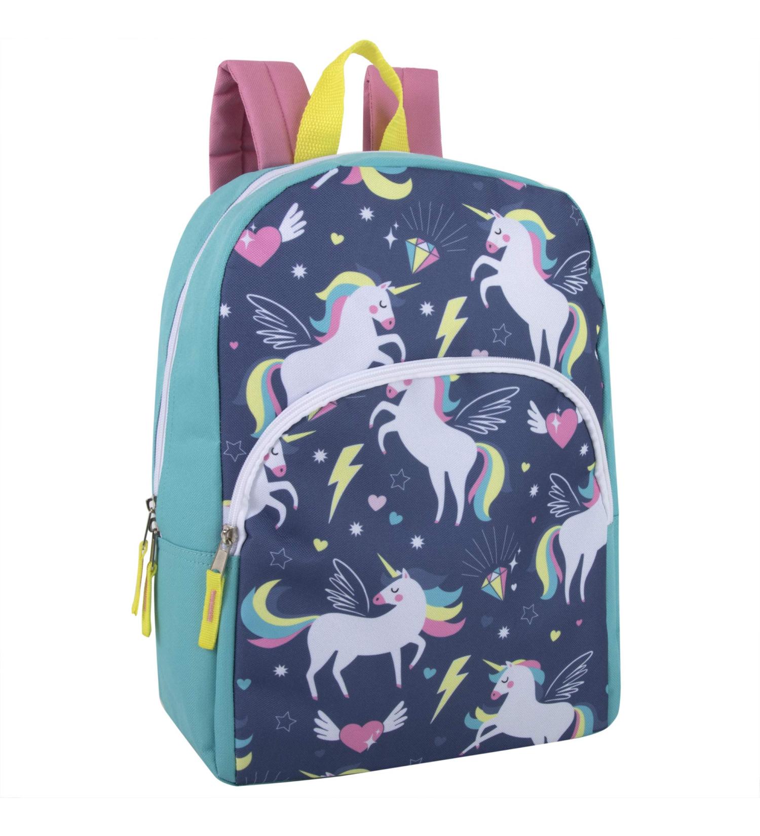 Trail maker 15 Inch Kids Backpack for Preschool & Elementary School - Unicorn Party Design | Padded Straps for Boys and Girls - Buy Online on GoSupps.com