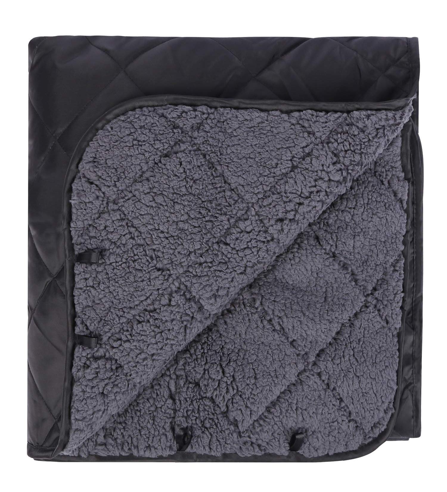 RED CAMP Large Sherpa-Lined Camping Blanket - Windproof, Warm & Machine Washable - 59 x 79 - Black - Buy Online on GoSupps.com
