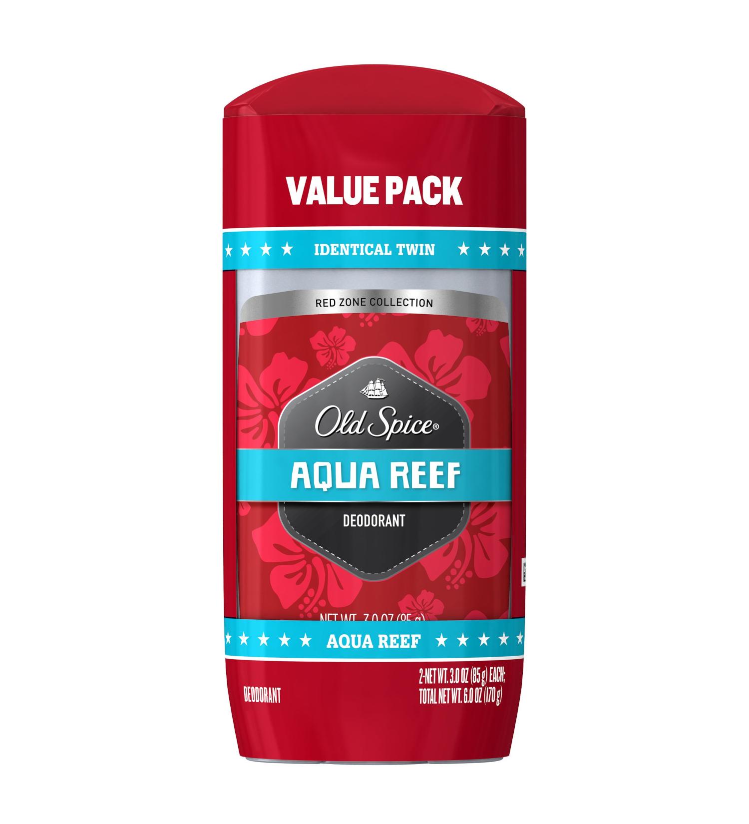 Old Spice Red Zone Deodorant Aqua Reef - 2 Pack - Buy Online on GoSupps.com