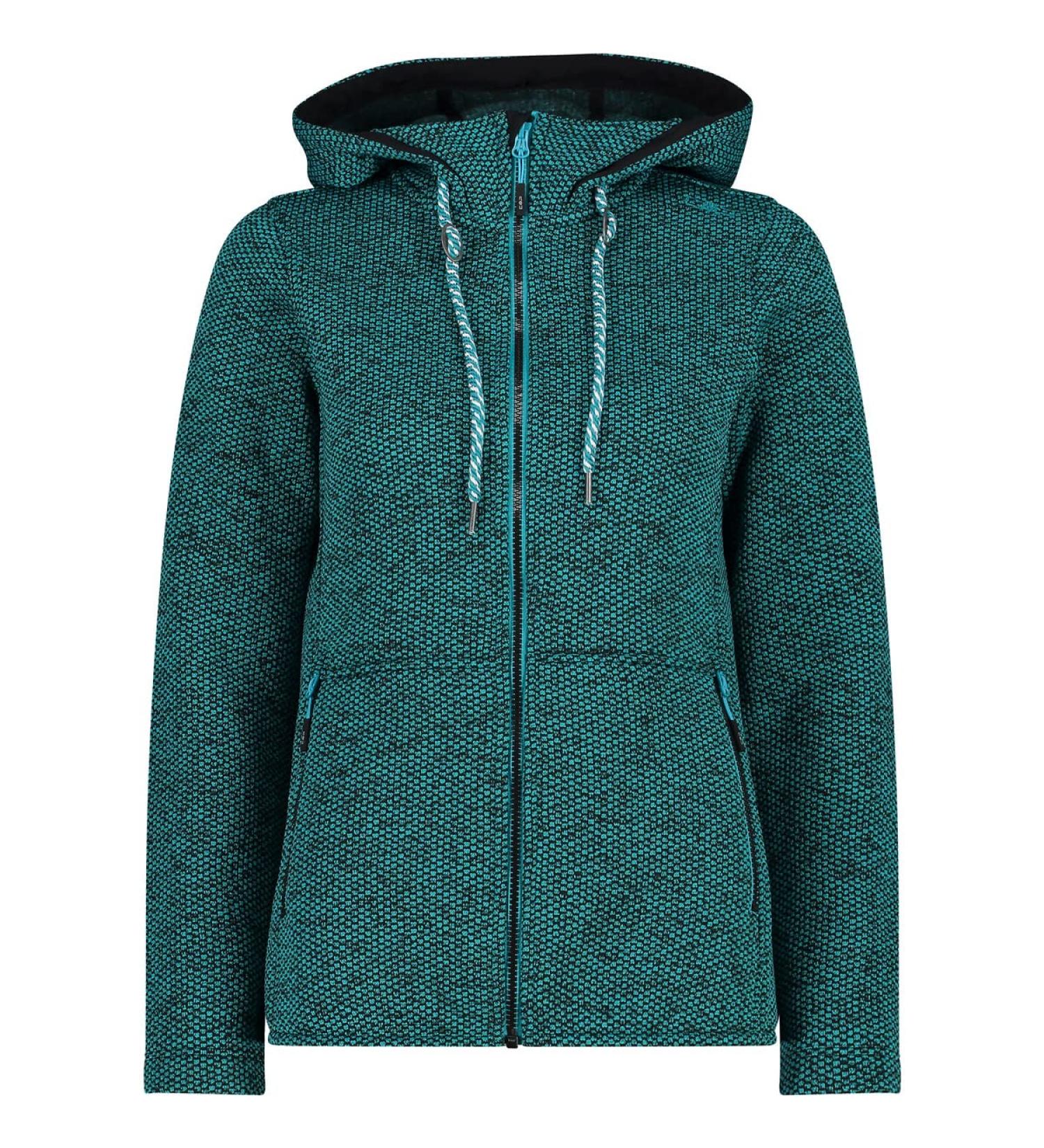 CMP Women's Woman Jacket Fix Hood Jacket 36 Lagoon-nero