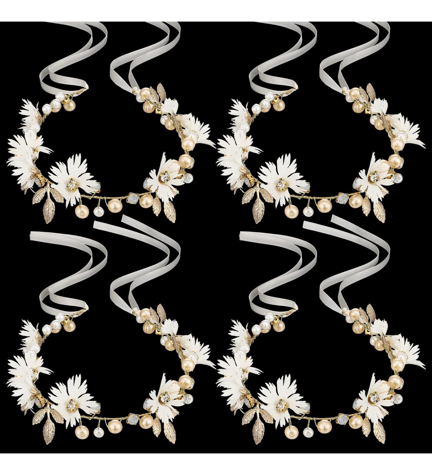 Crystal Pearl Flower Girl Headpiece Set - Wedding Hair Vines & Accessories - Buy Online on GoSupps.com