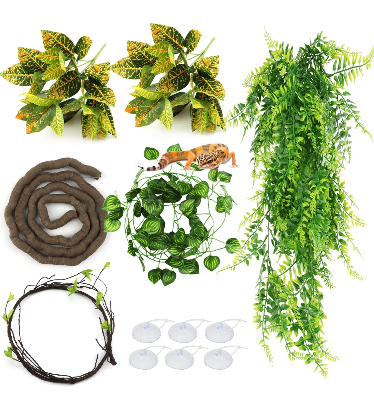 Shop Art Plant Hanging Terrarium Accessories | Quozio Artificial Plants for Reptiles - Ideal for Lizards Snakes & Iguanas - Buy Online on GoSupps.com