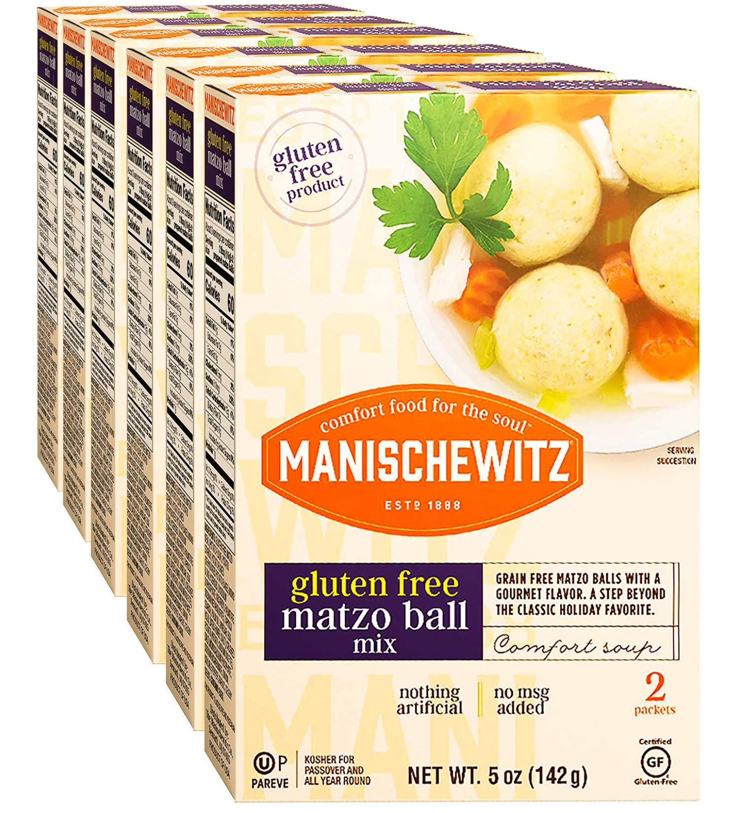 Manischewitz Gluten Free Matzo Ball Mix - 5oz (Pack of 6) | Perfect for Soup & Snacks - Buy Online on GoSupps.com