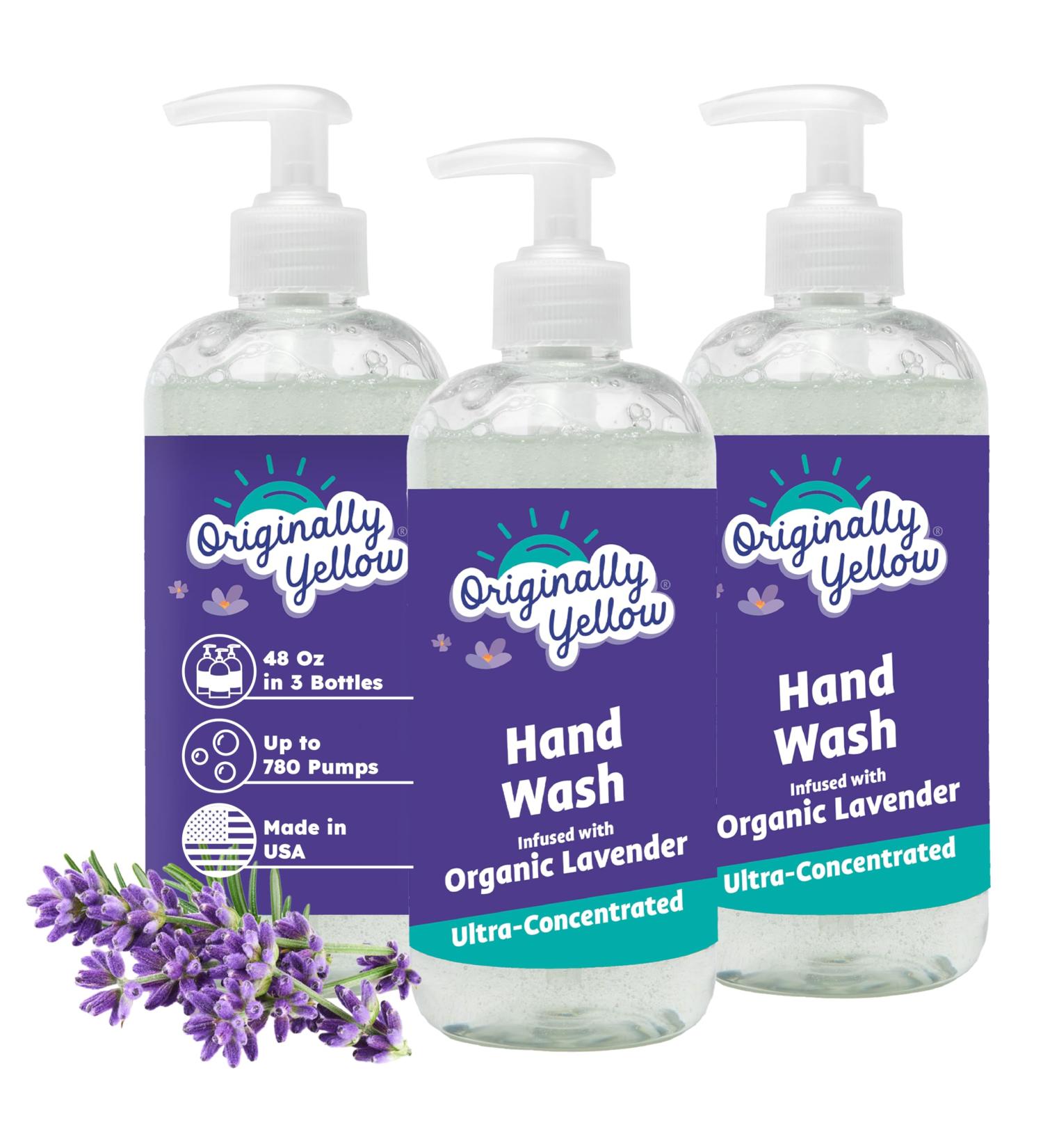 Originally Yellow Plant-Based Hand Soap All Natural Infused with Organic Lavender | Gentle Natural Hand Soap | Pet & Baby-Safe Soap 16 Fl Oz (3-Pack) Lavender 16 Fl Oz (Pack of 3) - Buy Online on GoSupps.com