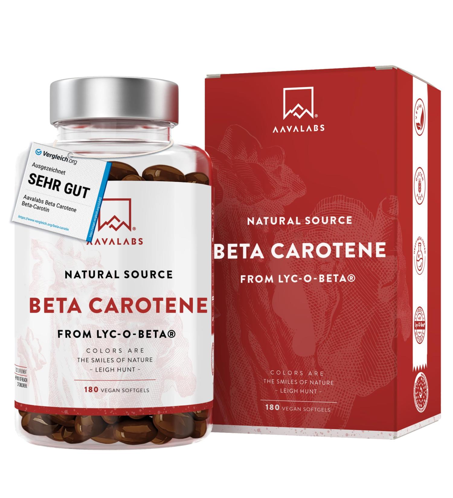High-Dose Beta Carotene Capsules for Tan | 25 000 IE | Vitamin A & LYC-O-Beta | Radiant Complexion | 180 Softgel Capsules - Buy Online on GoSupps.com