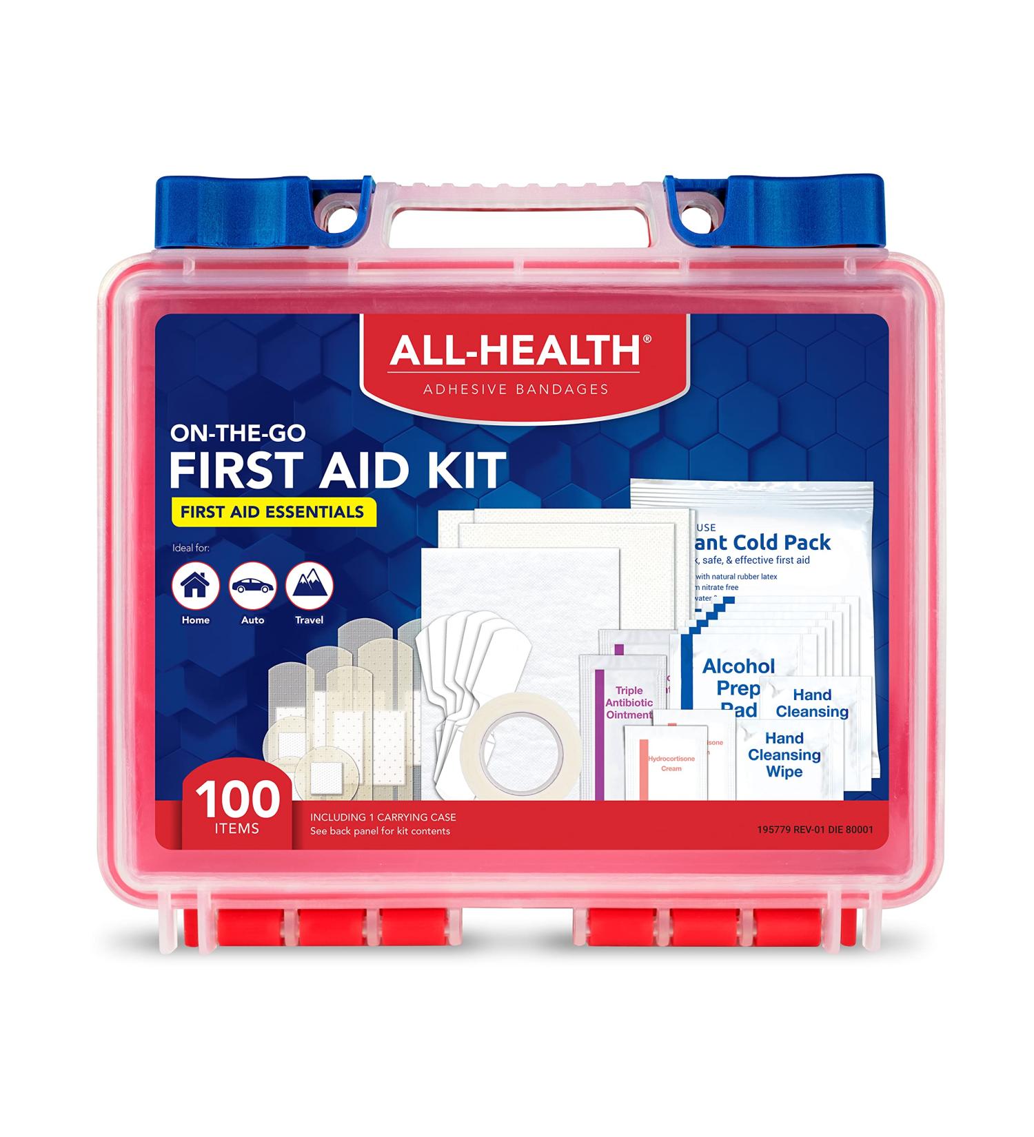 100 Piece All Health First Aid Kit with Traveling Case | On-The-Go Professional Kit for Travel, Work, School, Home, Car, Survival, Camping, Hiking - Buy Online on GoSupps.com