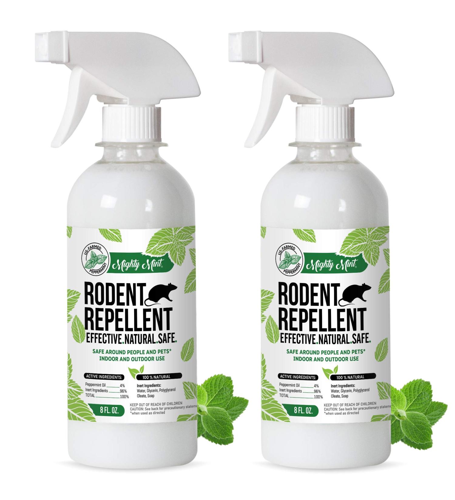 Mighty Mint 8oz Peppermint Oil Rodent Repellent Spray (2-Pack) - Buy Online on GoSupps.com