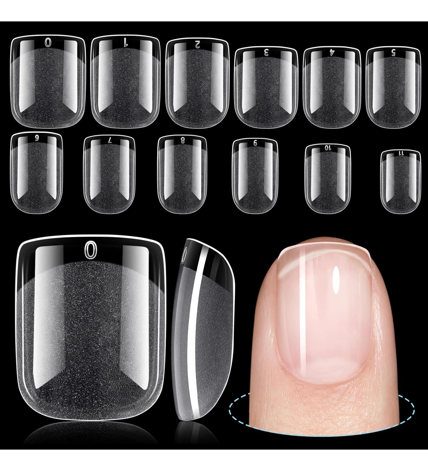 TOMICCA Extra Short Square Fake Nail Tips - 192Pcs Half Matte Acrylic Pre Filed Gel Tips for DIY & Salon - Perfect for Beginners & Professionals - Buy Online on GoSupps.com