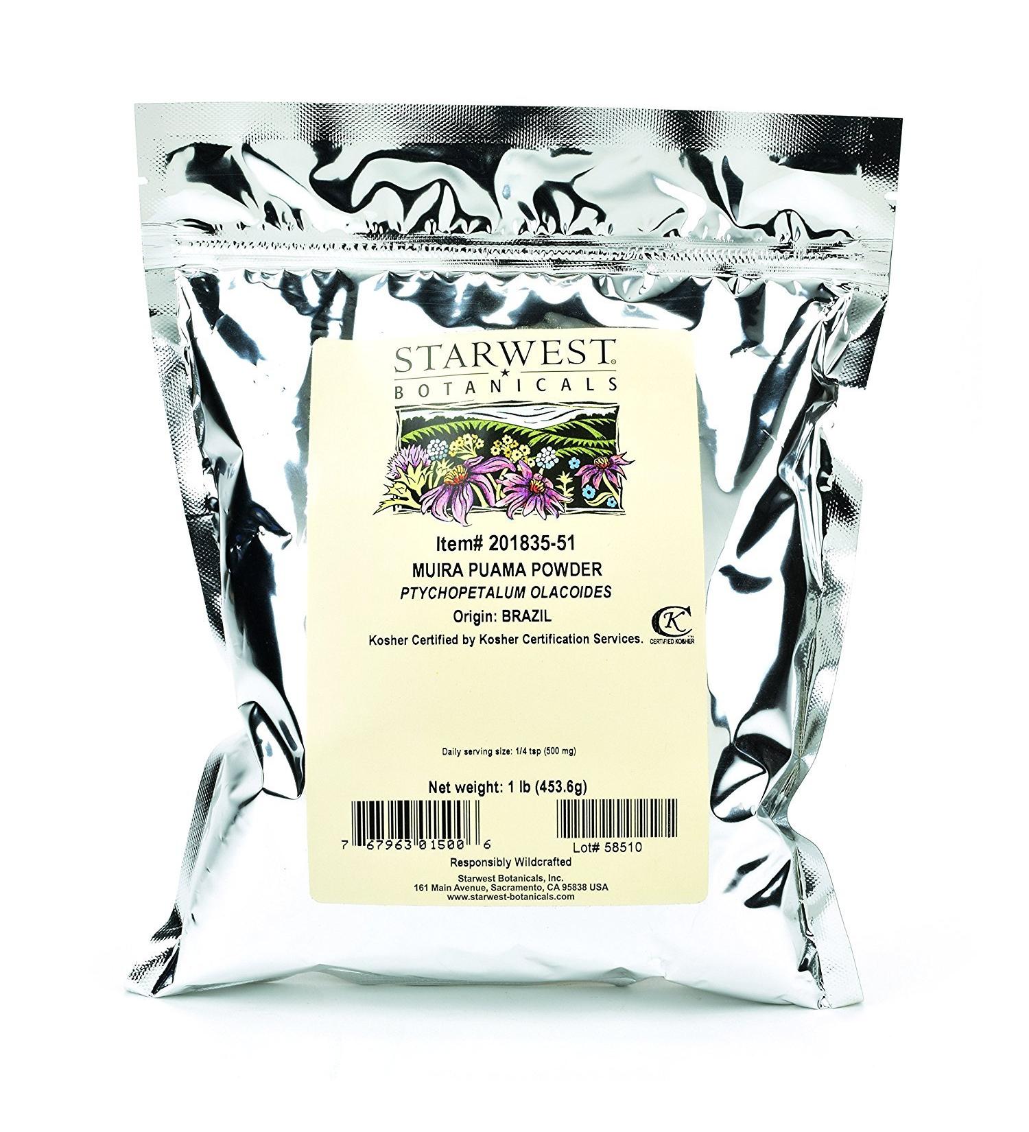 Starwest Botanicals Muira Puama Powder Wildcrafted - 1 lb | Pure Herbal Supplement - Buy Online on GoSupps.com