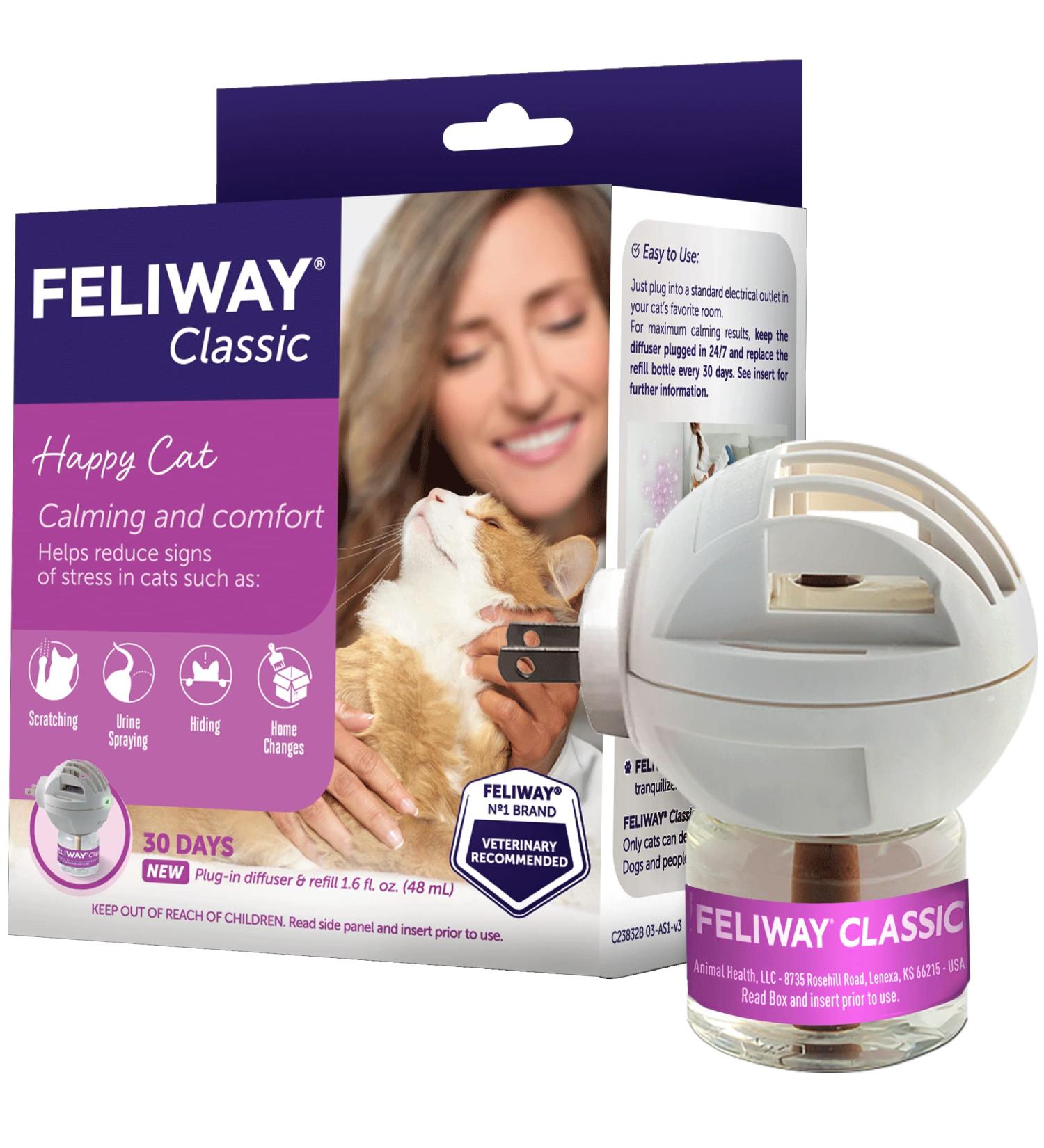 FELIWAY Classic Cat Calming Pheromone Diffuser 30 Day Starter Kit - 48 mL - Buy Online on GoSupps.com
