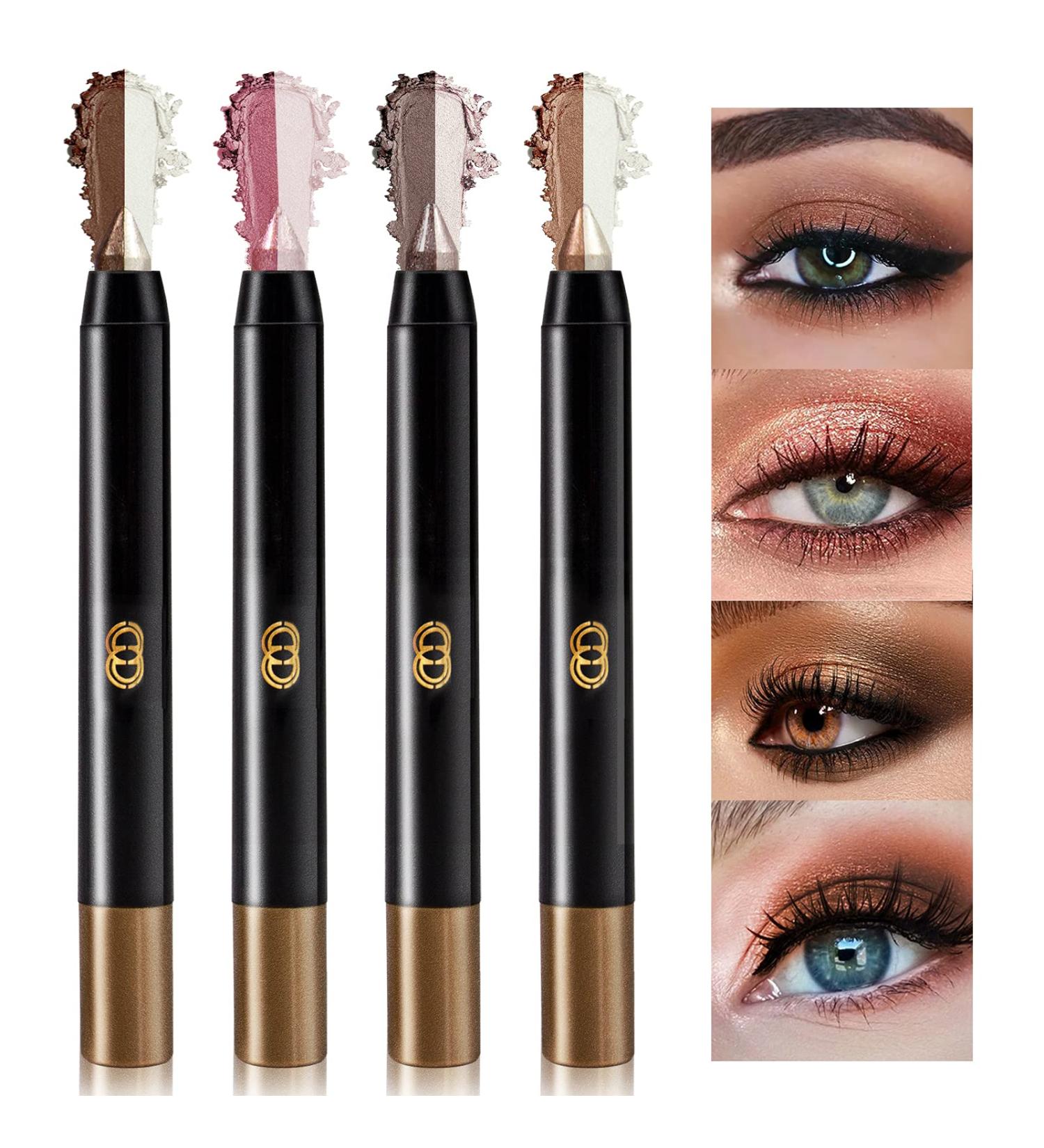 4PCS Double Colors Eyeshadow Stick Set - Waterproof & Long-lasting Neutral Cream Shimmer Eyeshadow Pencil - Gradient Eyeshadow Pen - 4 Count - Buy Online on GoSupps.com