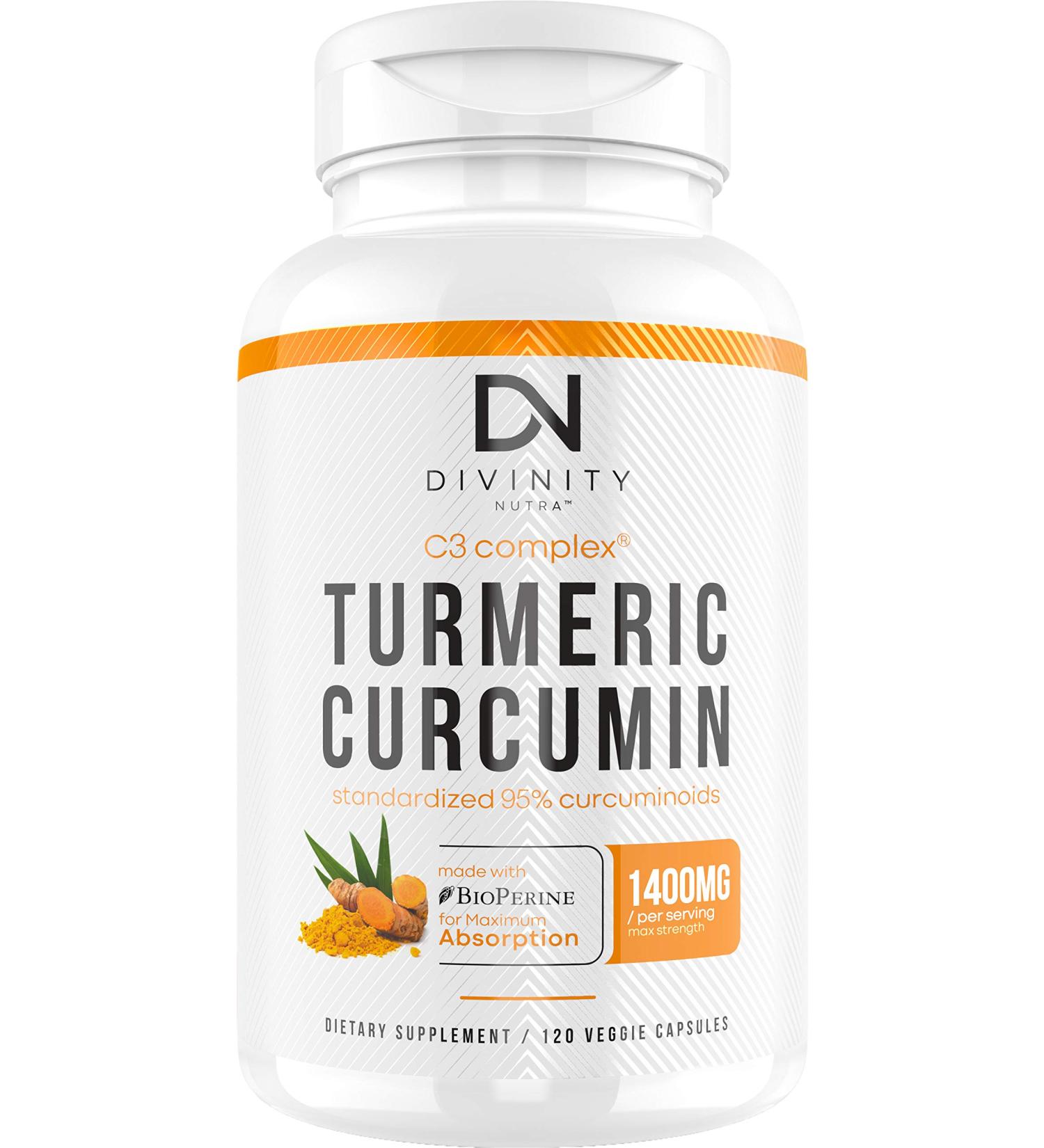 Turmeric Curcumin Supplement with BioPerine & C3 Complex - 120 Veggie Capsules | Anti-Inflammatory Joint Support - Max Strength 95% Curcuminoids | 2 Month Supply - Buy Online on GoSupps.com