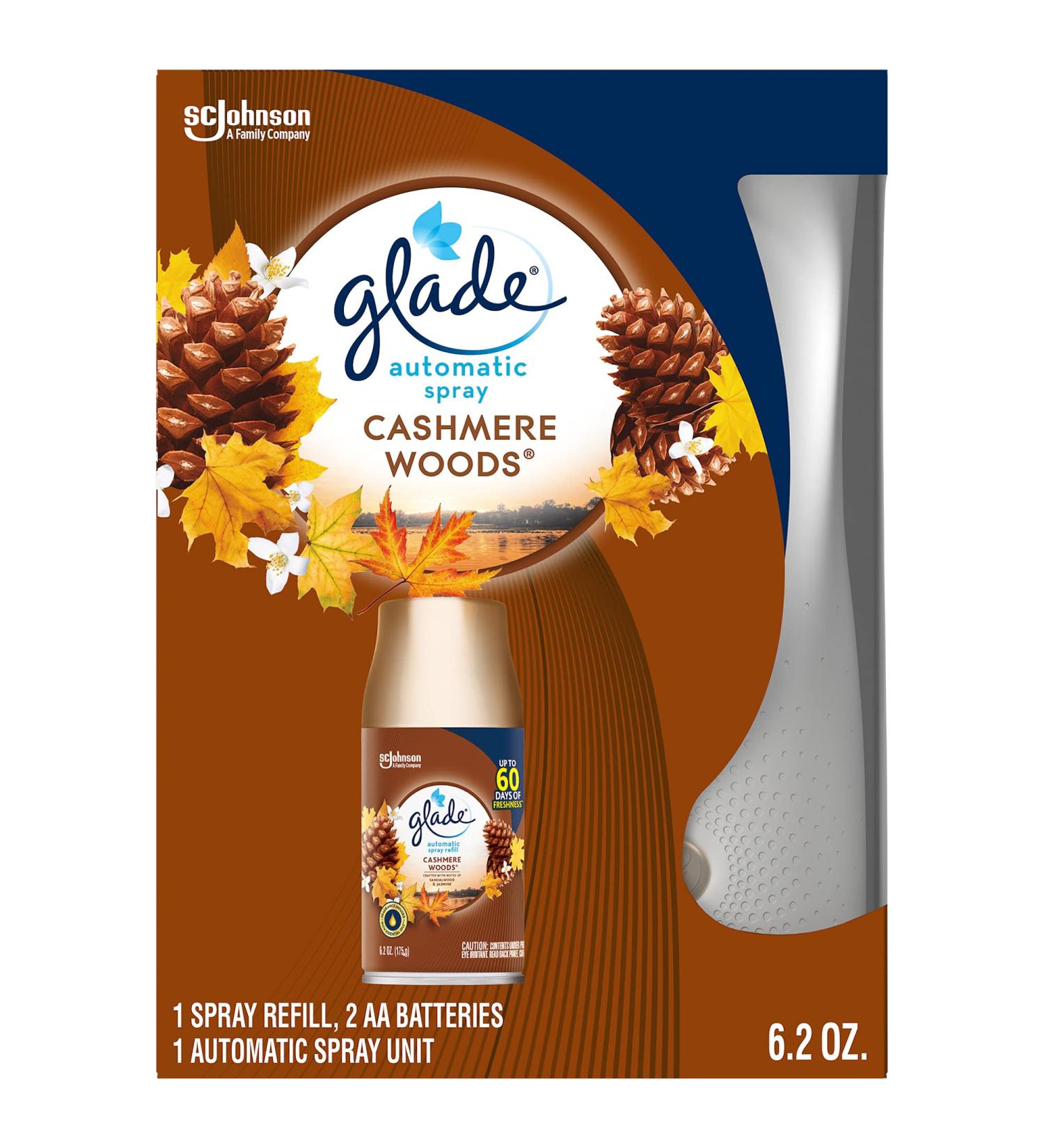 Glade Cashmere Woods Automatic Spray Refill & Holder Kit - 6.2 Oz - Buy Online on GoSupps.com