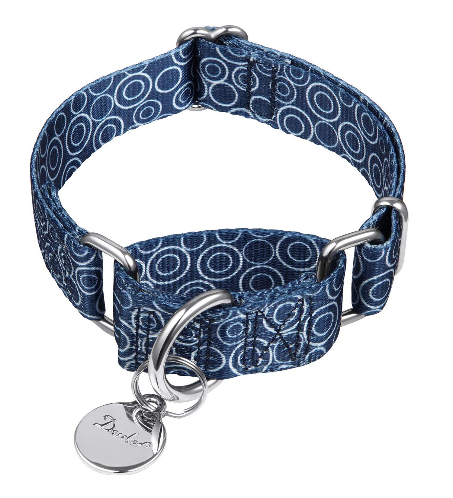 Dazzber Martingale Puppy Collar - No Pull Anti-Chewing for Extra Small Dogs | Adjustable 20.3-27.9 cm - Marineblau Concentric Circles - Buy Online on GoSupps.com