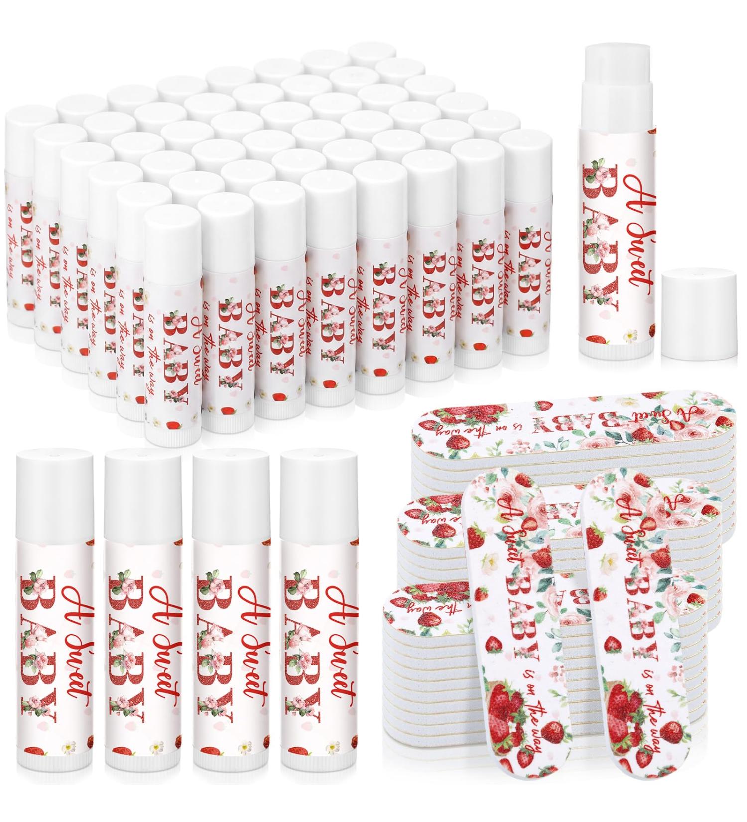Dansib 24 Sets Strawberry Baby Shower Favors for Guests Strawberry Lip Balms and Nail File a Berry Sweet Baby Is on The Way Gifts Bulk Fruit Party Supply Thank You Souvenirs for Gender Reveal - Buy Online on GoSupps.com