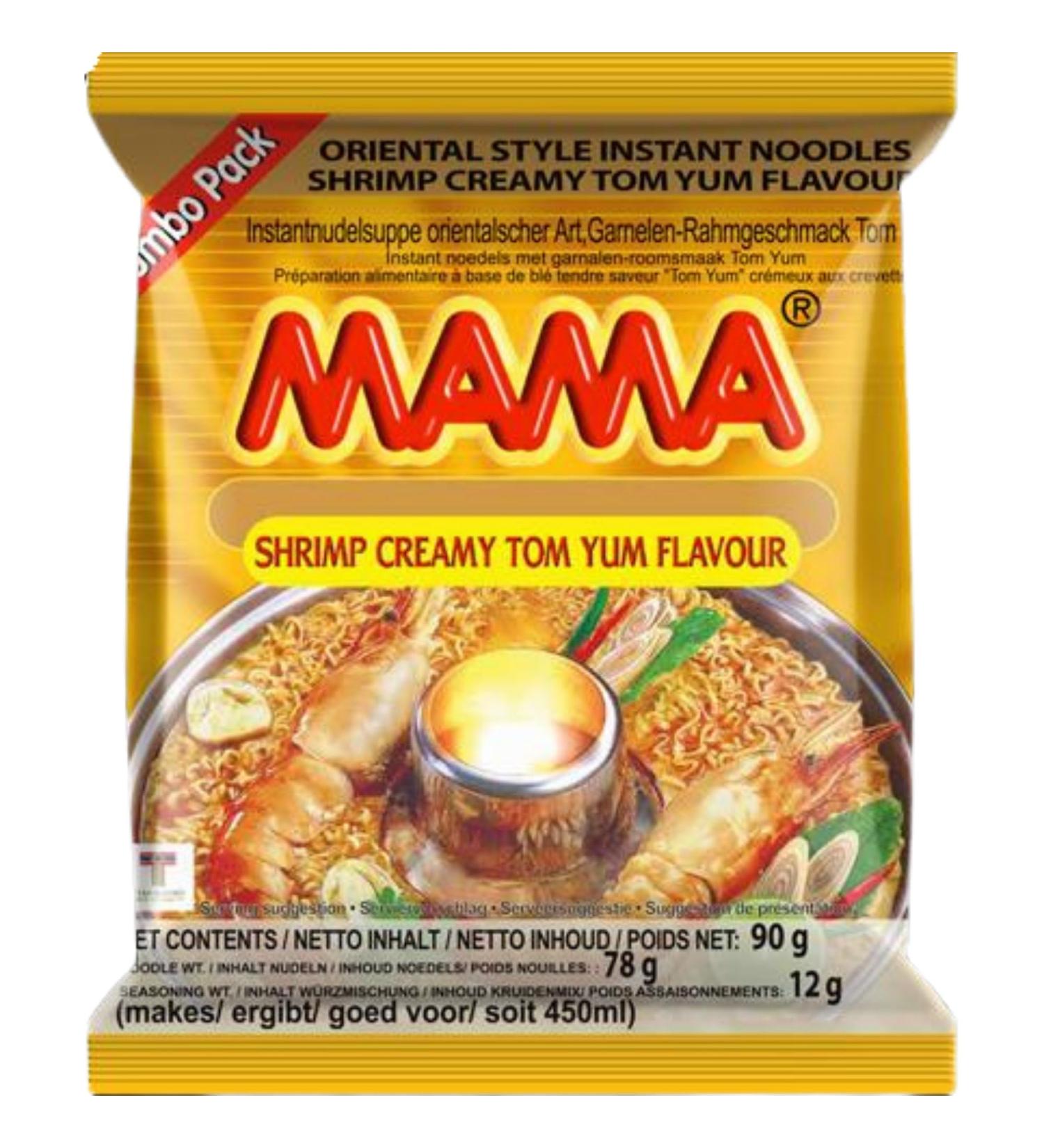 MAMA Instant Noodles Shrimp Creamy - 20 Pack (90g Each) - Authentic Thai Flavors International Shipping Available - Buy Online on GoSupps.com