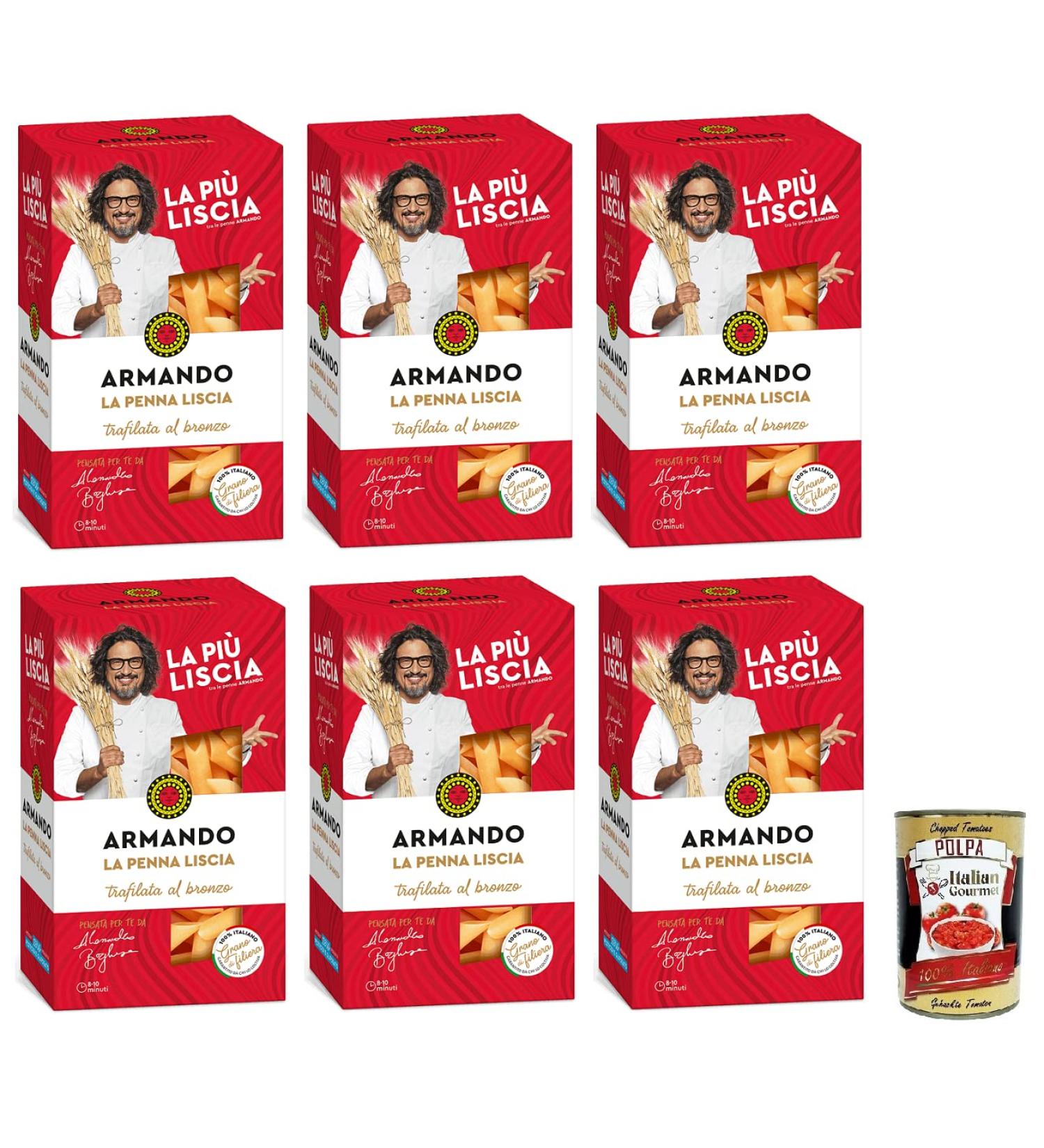  Italian Gourmet E.R. Armando La Penna Liscia 500 g 100% Italian Pasta Bronzed Pasta Set of 6 + 400 g Box - Buy Online on GoSupps.com