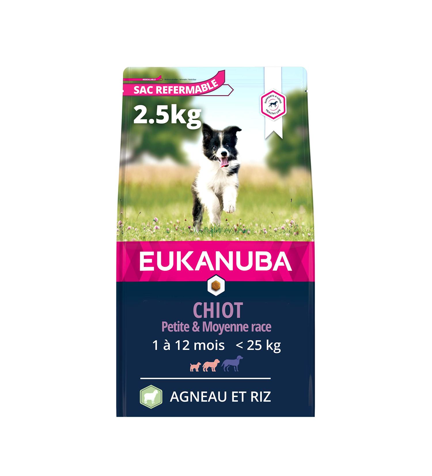 Eukanuba Puppy & Junior Adult Dry Food For Small and Medium Breed Lamb&Rice 2.5kg - Buy Online on GoSupps.com