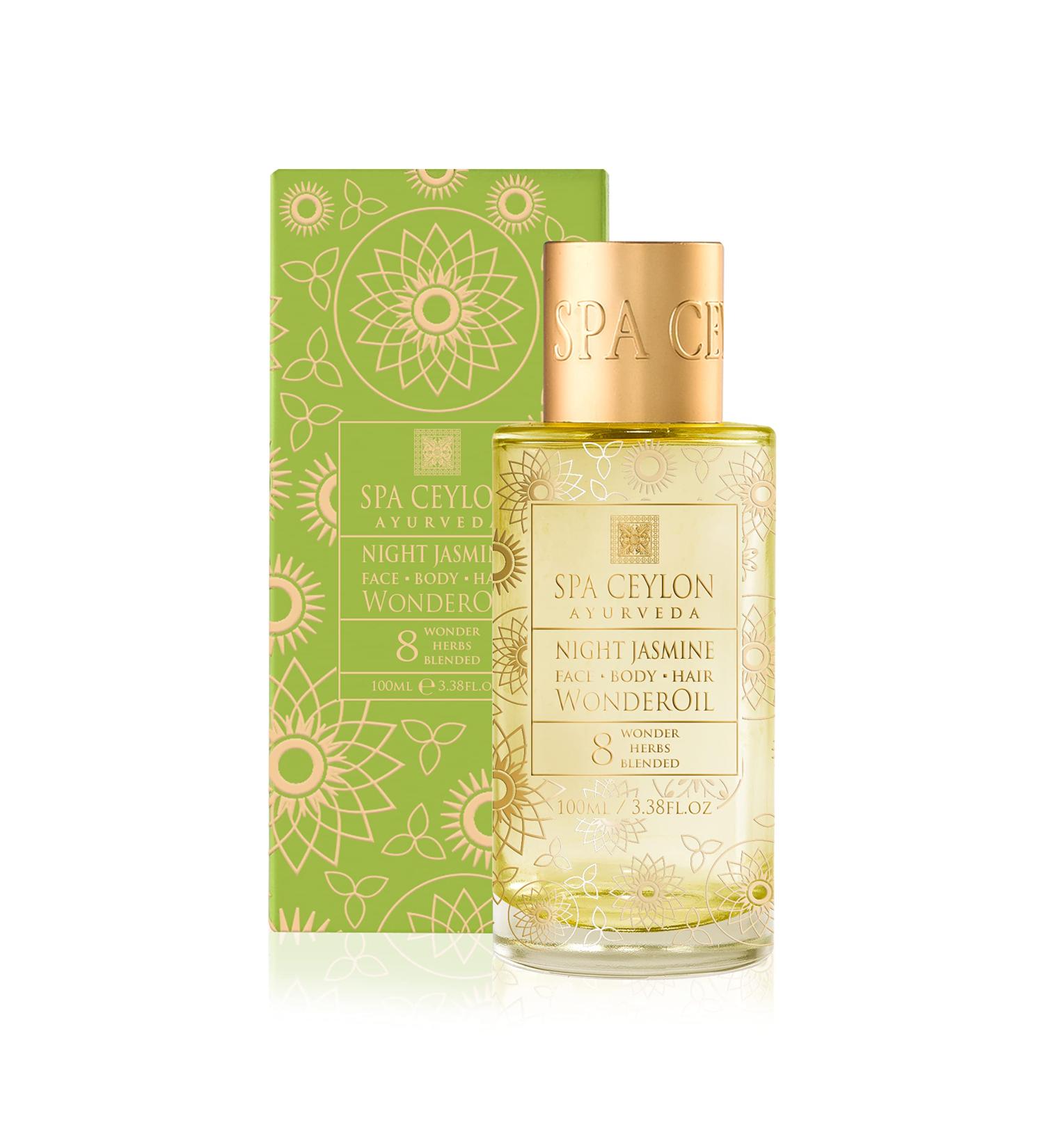 SPA CEYLON Wonder Oil Night Jasmine | Organic Moisturizing Body Oil | Ayurvedic Skin & Hair Vitality | Vegan & Non-Greasy | International Shipping - Buy Online on GoSupps.com
