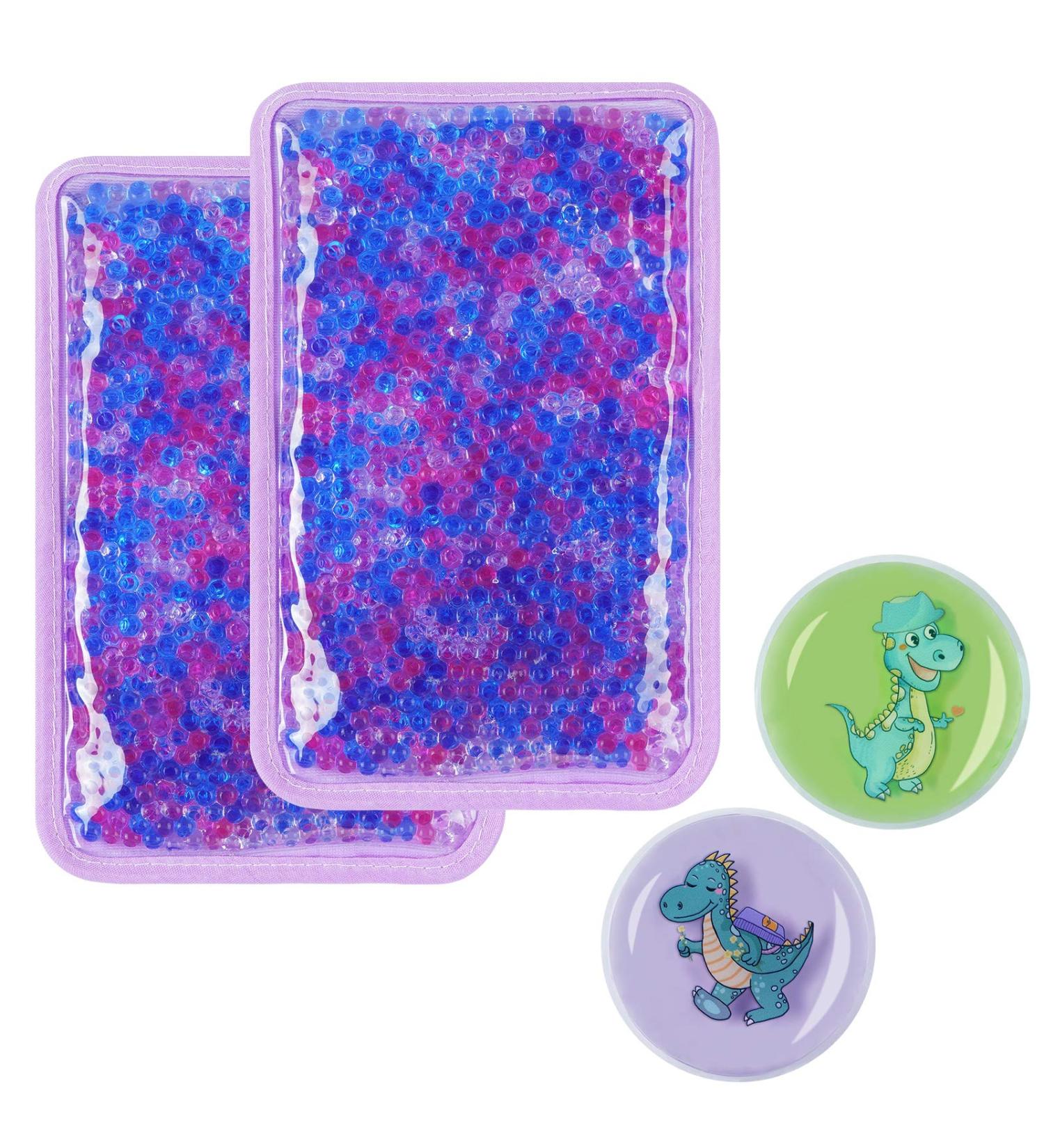 Animal Pattern Reusable Ice Pack 7.5 x 4.8 Inch - Hot/Cold Gel Bead Pack for Injuries - Knee & Back Pain Relief - Purple (2 Pack) - Buy Online on GoSupps.com