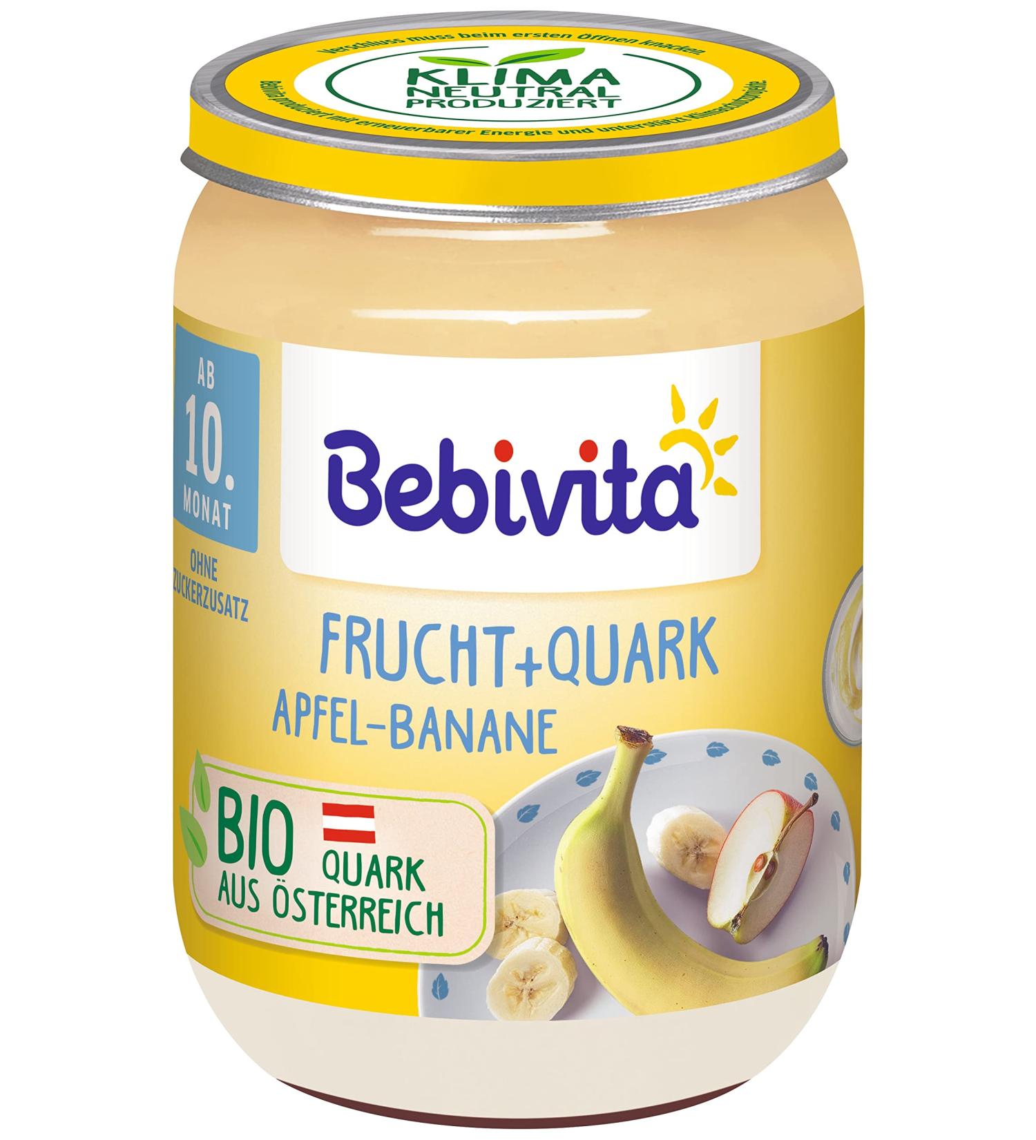 Bebivita Fruit & Yoghurt / Quark DUO Apple-Banana / Quark pack of 6 (6 x 190 g)