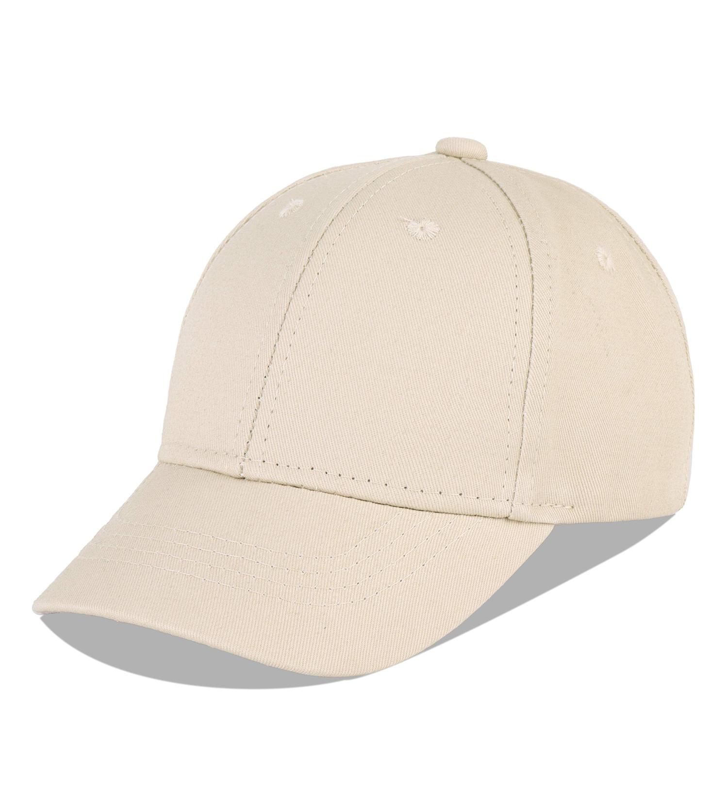 LANGZHEN 100% Cotton Kids Baseball Cap Hat | Adjustable Sun Hat for Girls Boys 2-4 Yrs | Beige - Buy Online on GoSupps.com