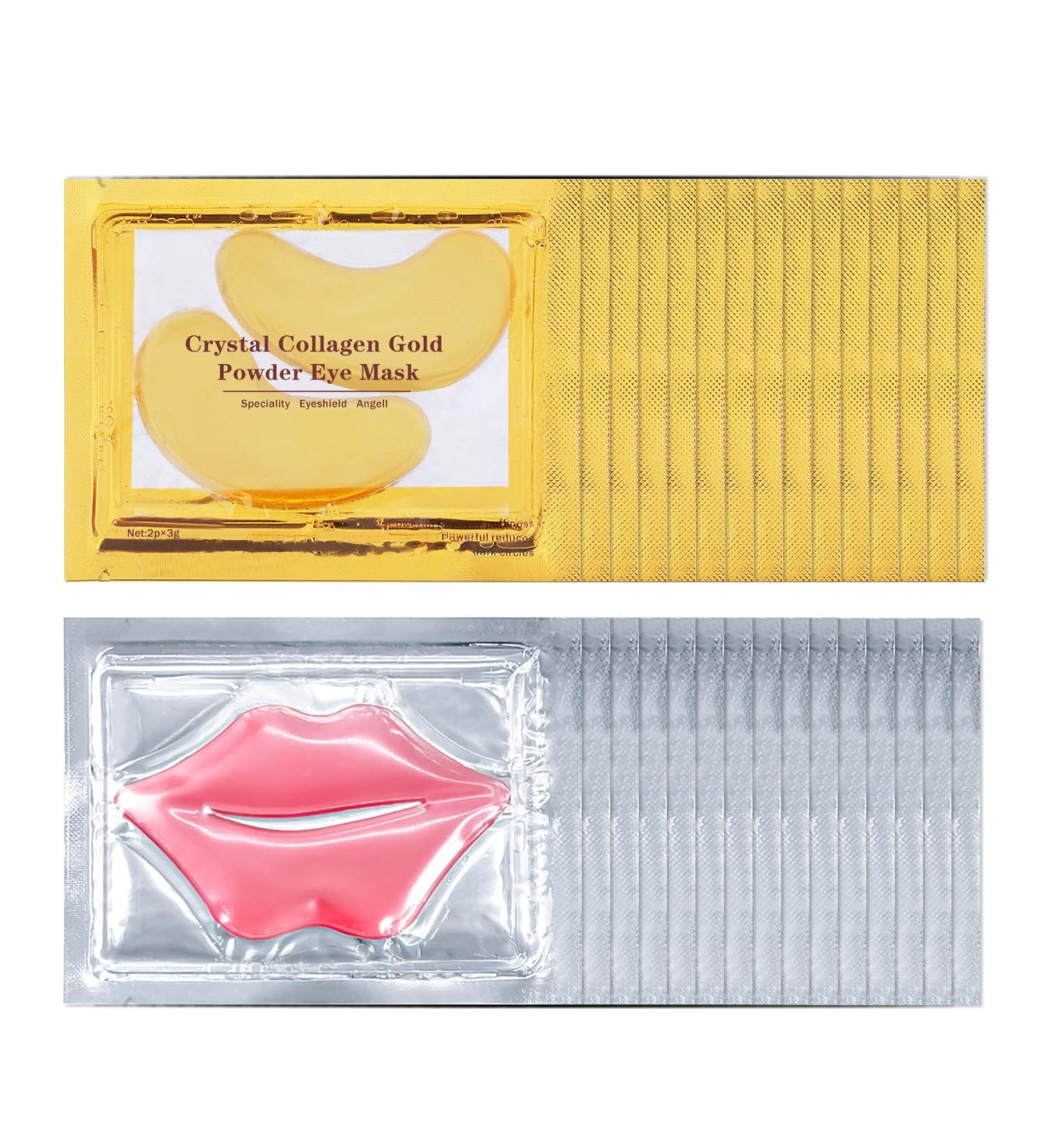 30 PCS 24K Gold Lip & Under Eye Masks - Moisturizing Collagen Formula for Dry Lips & Puffy Eyes Reduces Lip Lines & Dark Circles - Buy Online on GoSupps.com