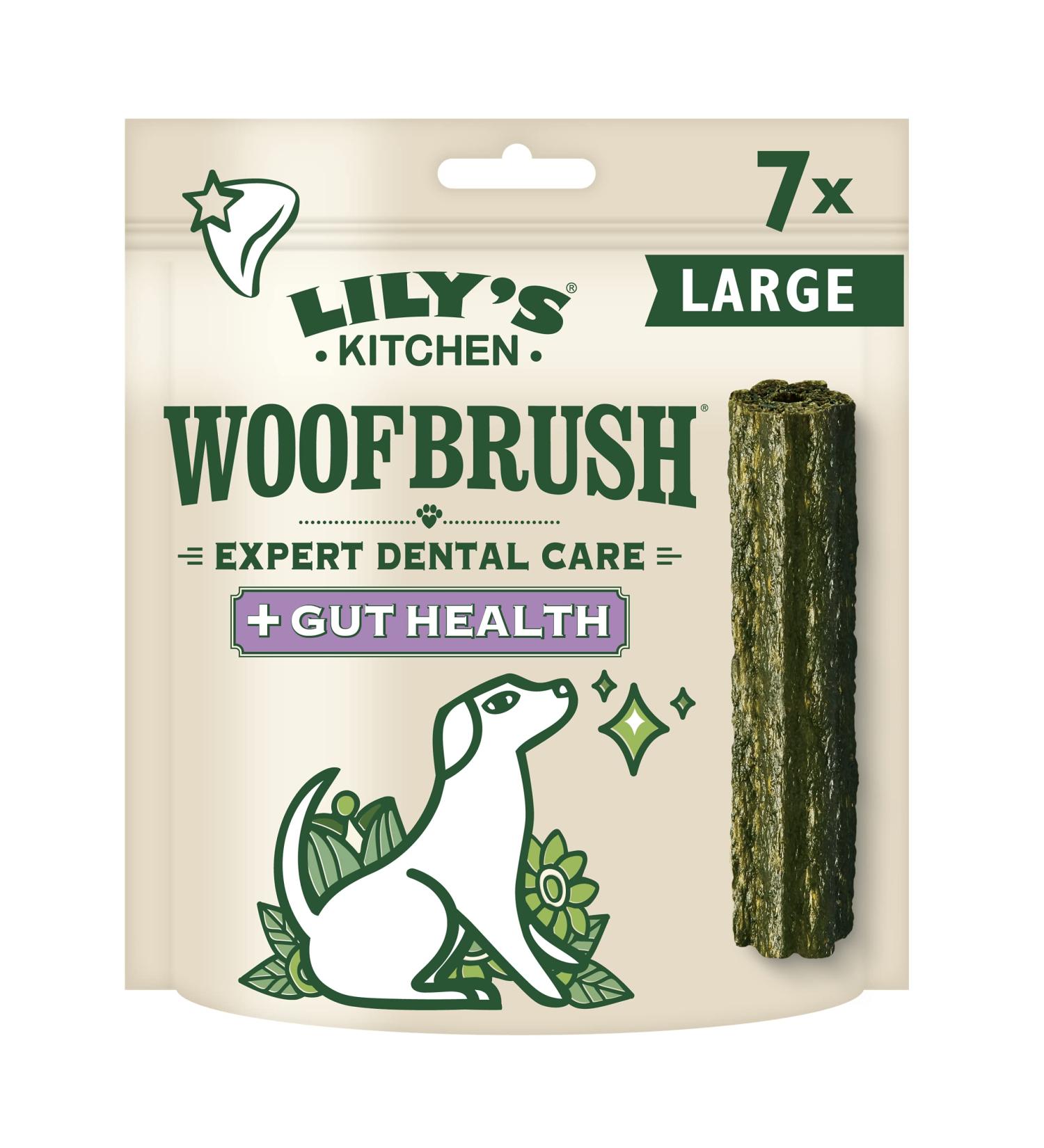 Lilys Kitchen Woofbrush Dental Chew - Natural Sweet Potato Dental Sticks for Large Dogs | 28 Sticks for Optimal Dental Health - International Shipping Available - Buy Online on GoSupps.com