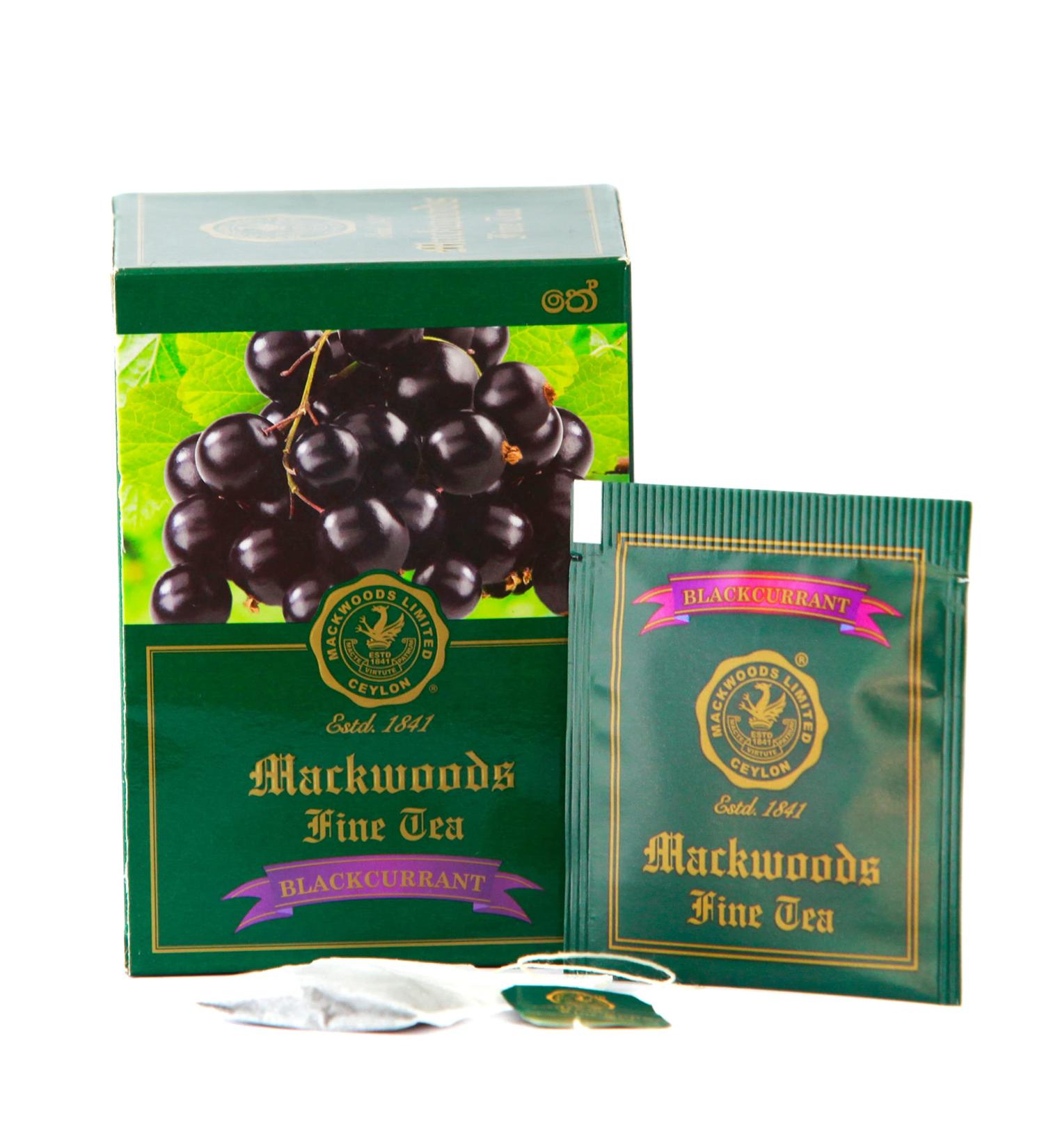 MACKWOODS BLACKCURRANT FLAVOURED SINGLE ESTATE BLACK TEA IN 25 ENVELOPED TEA BAGS - Buy Online on GoSupps.com