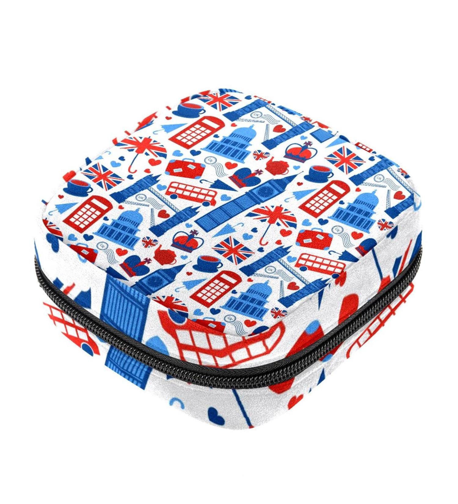Storage Bags for Women's Bandages & Menstrual Cup | British London Icon | Portable Tapes for First Period - Buy Online on GoSupps.com