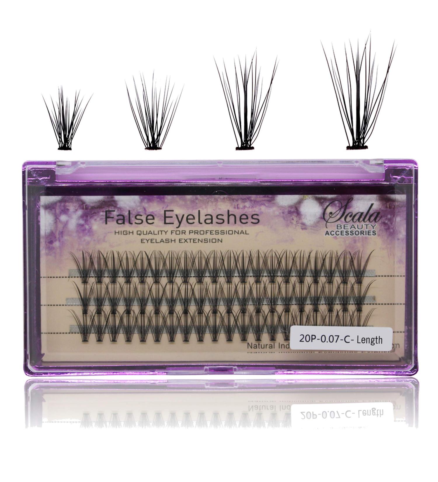 Bodermincer C Curl Individual Flare False Eyelashes 10mm - 20 Hairs/Cluster Fake Lashes Extension - Buy Online on GoSupps.com