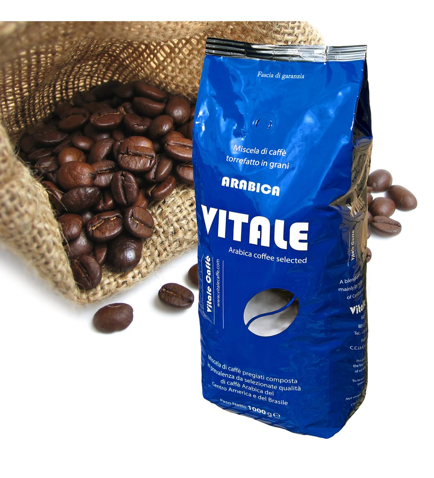 Vitale Coffee Beans Blend 100% Arabica Sublime Aroma and Taste Classic Traditional Napoletana Browning Method - Buy Online on GoSupps.com