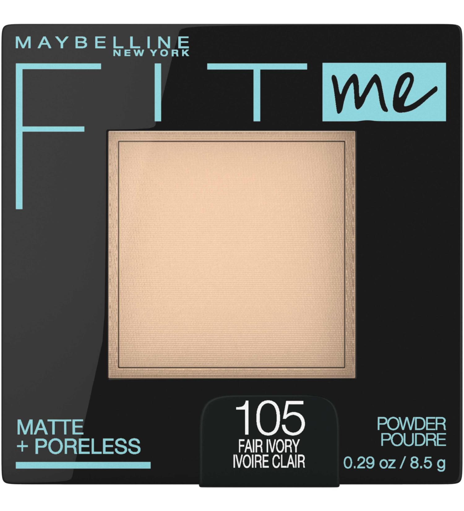 Maybelline Fit Me Matte + Poreless Powder - Fair Ivory 105, 8.5g - Pack of 1 - Buy Online on GoSupps.com