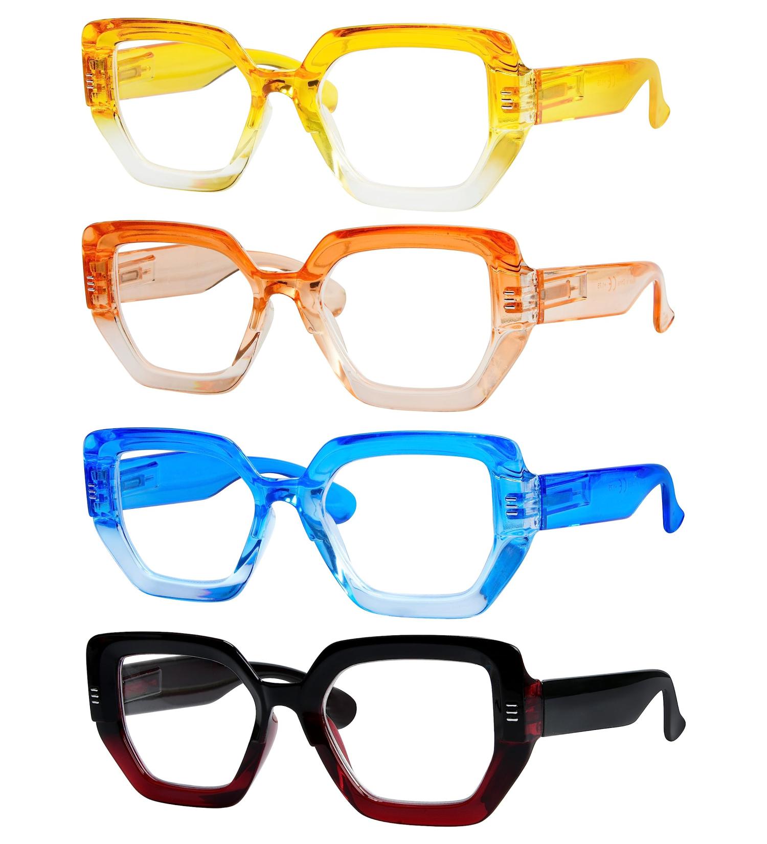 Eyekepper 4 Pack Stylish Reading Glasses for Women - Oversized +3.50 Spring Hinges Reading Aid - International Shipping Available - Buy Online on GoSupps.com