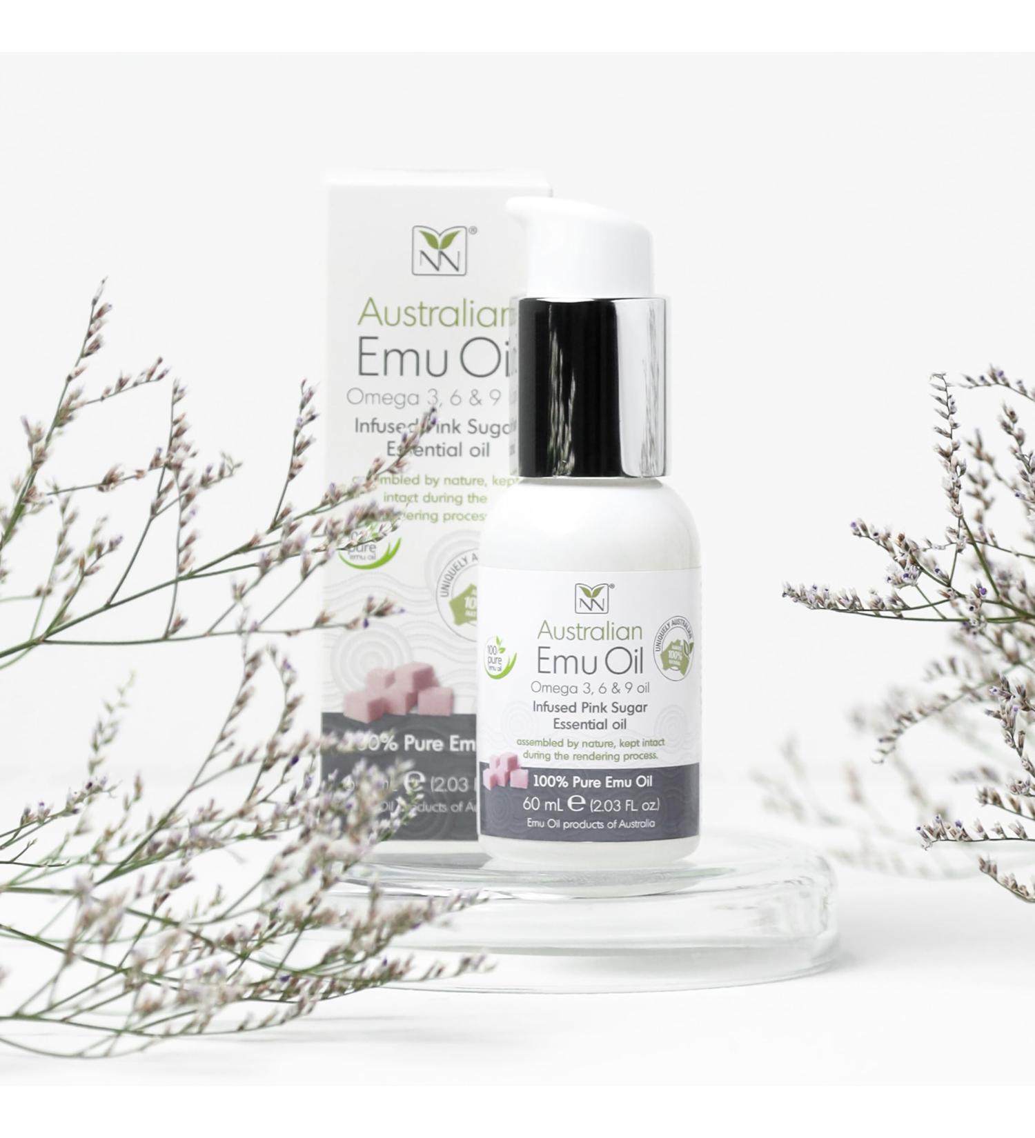 Pure Emu Oil Skin Moisturizer - Nourish Hair Face Body & Nails - Omega 3 6 9 Rich - Y-Not Natural Pink Sugar 60ml - Buy Online on GoSupps.com