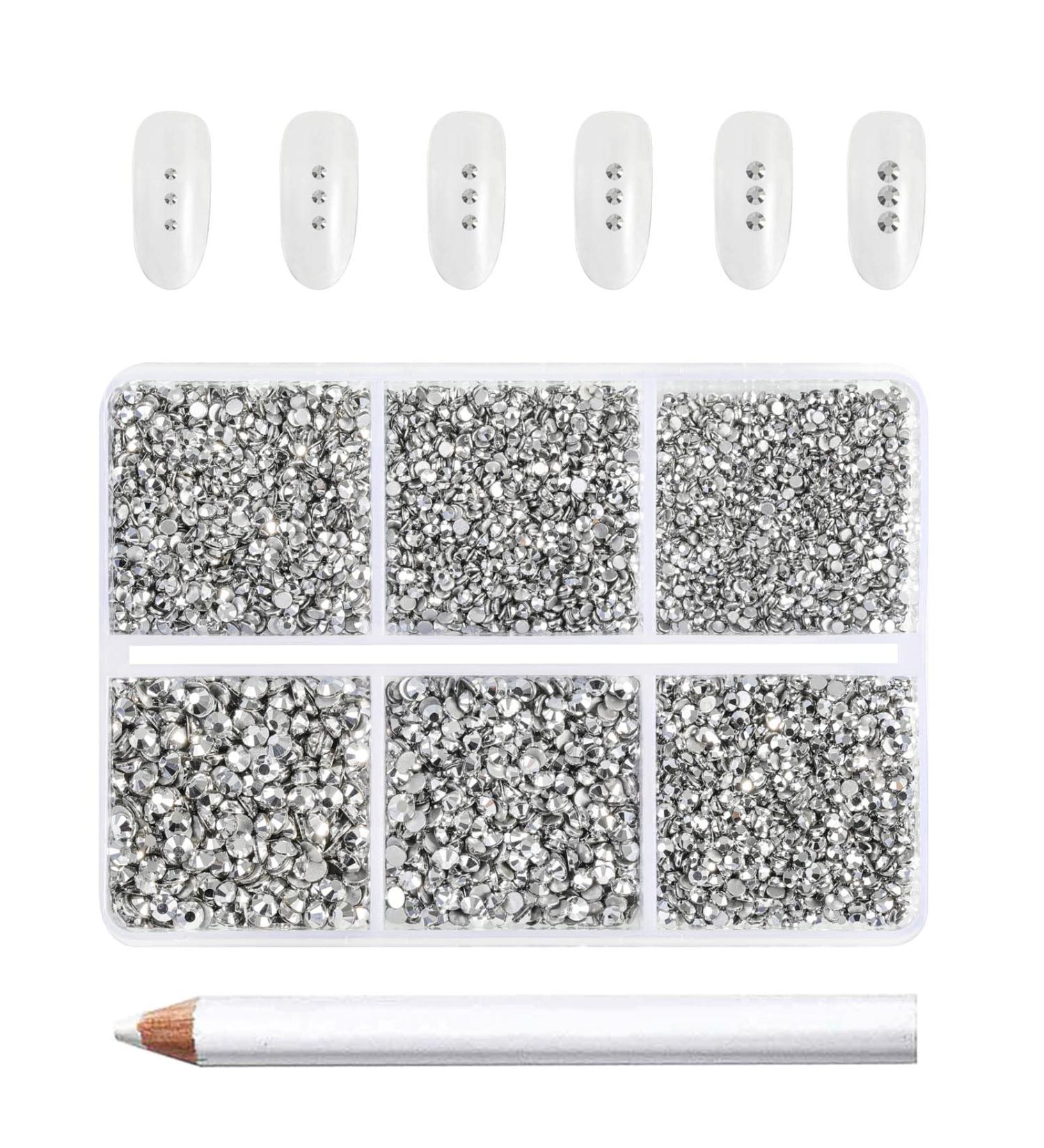 Beadsland 7200PCs Clear Flatback Rhinestones & Wax Pen Kit - Mixed Sizes for Nail Art & Handicrafts - Buy Online on GoSupps.com