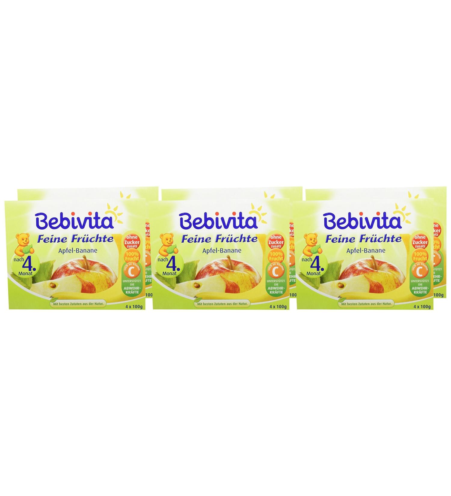 Bebivita Apple-Banana pack of 6 (6 x 400 g) B 1423 Apple-Banana 4x100g 4x100g Apple-Banana