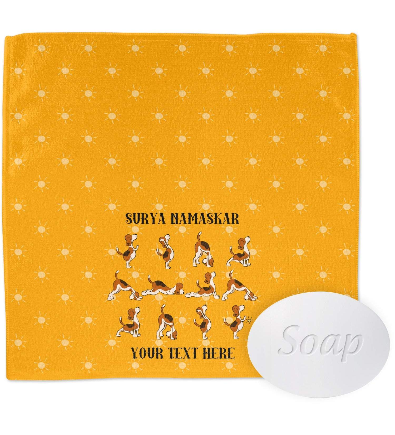 YouCustomizeIt Personalized Yoga Dogs Sun Salutations Washcloth