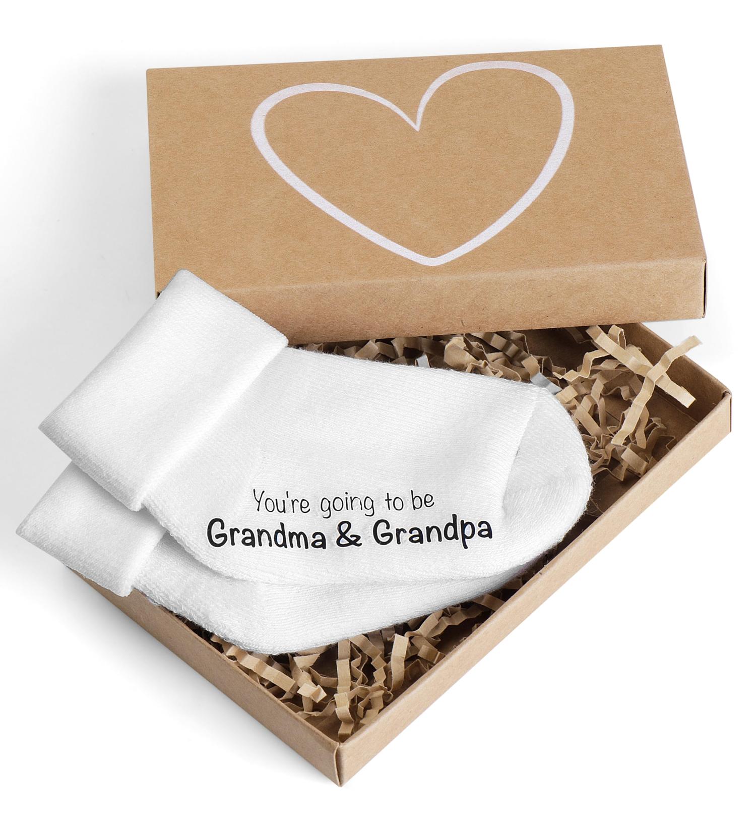 VELENTI Grandparents Baby Announcement Gift - Cute You Will Be Grandpa & Grandma Socks in Gift Box - Perfect Pregnancy Announcement Ideas - Buy Online on GoSupps.com
